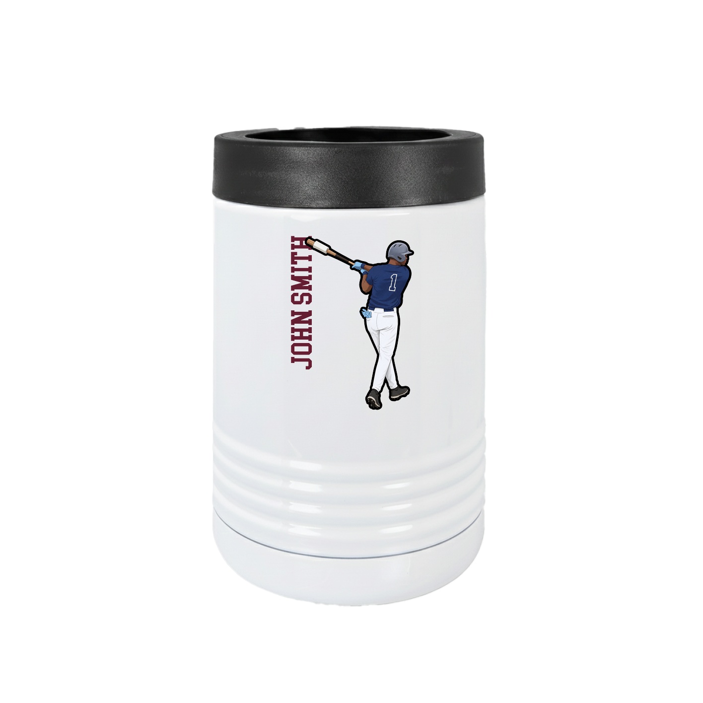 Beverage Holder — Name Vertical in White