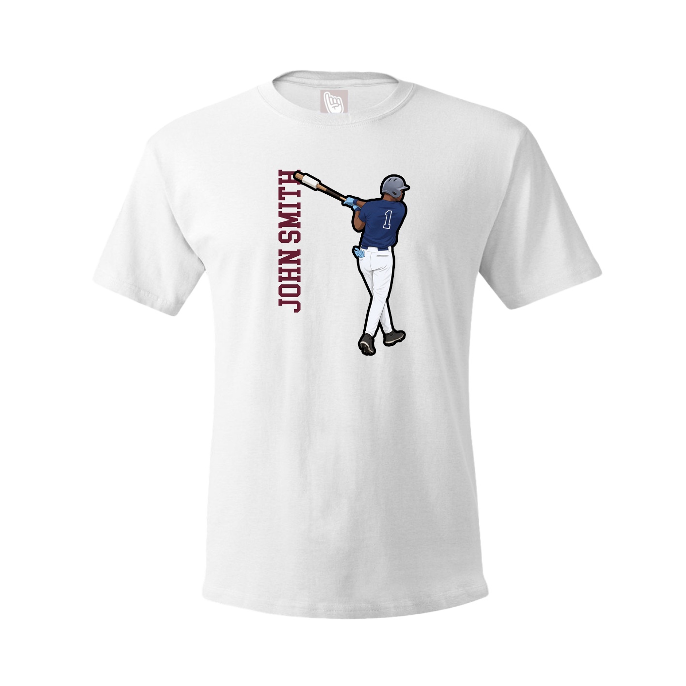 Tee — Name Vertical in White