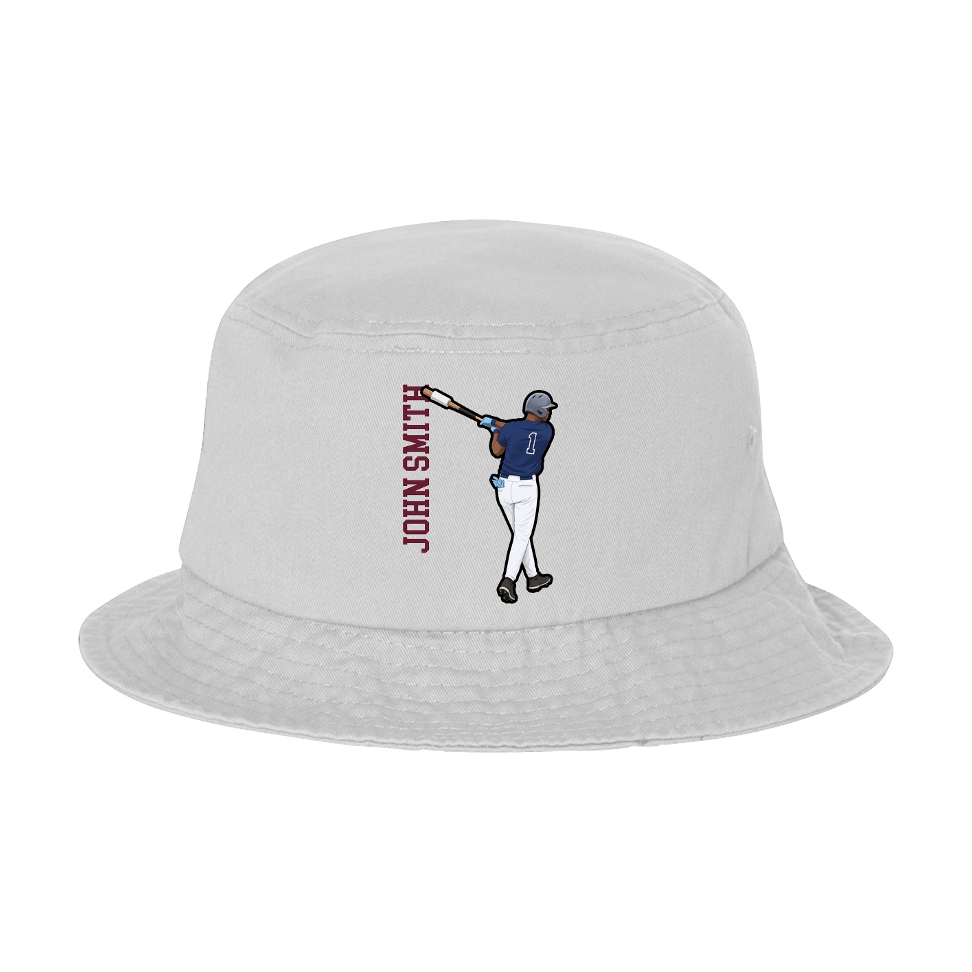 Bucket Cap — Name Vertical in White