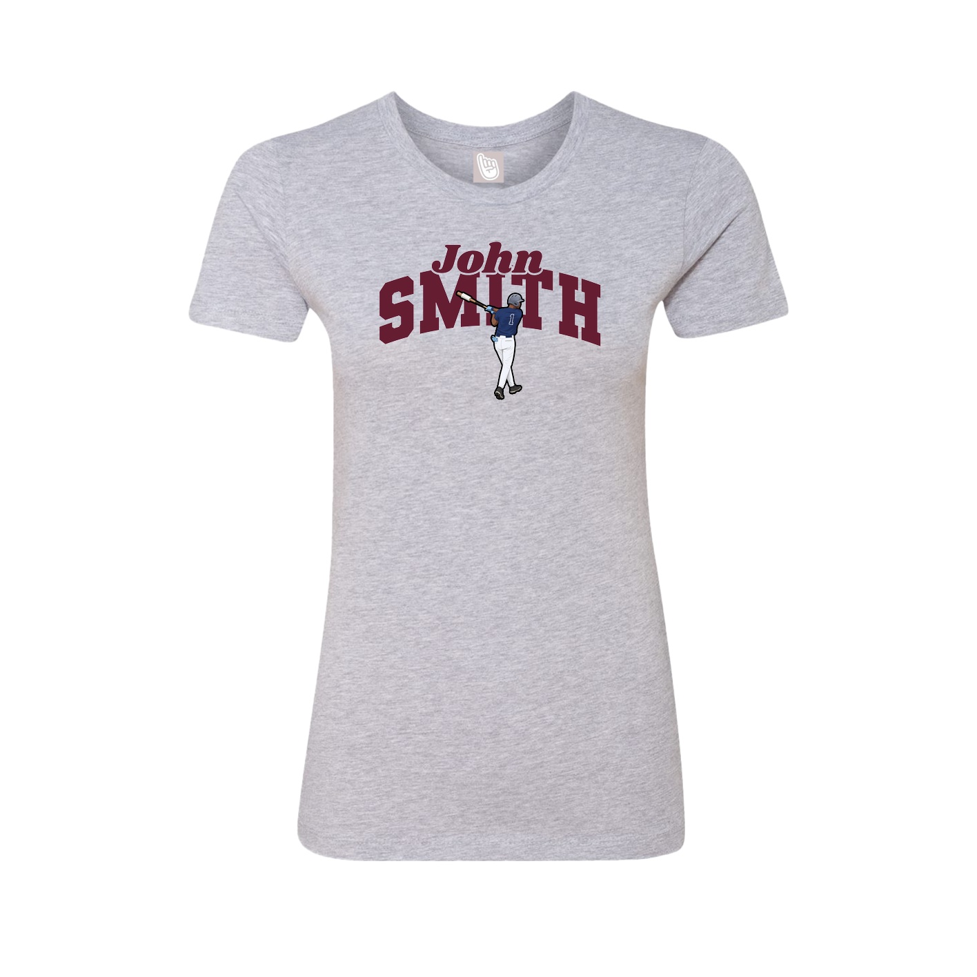 Fitted Women's Tee — Signature Arch in Grey