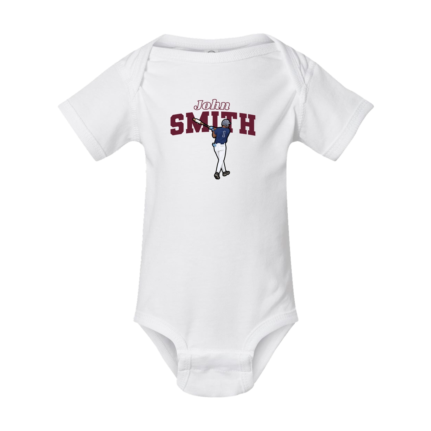Baby Onesie — Name Arch in White
