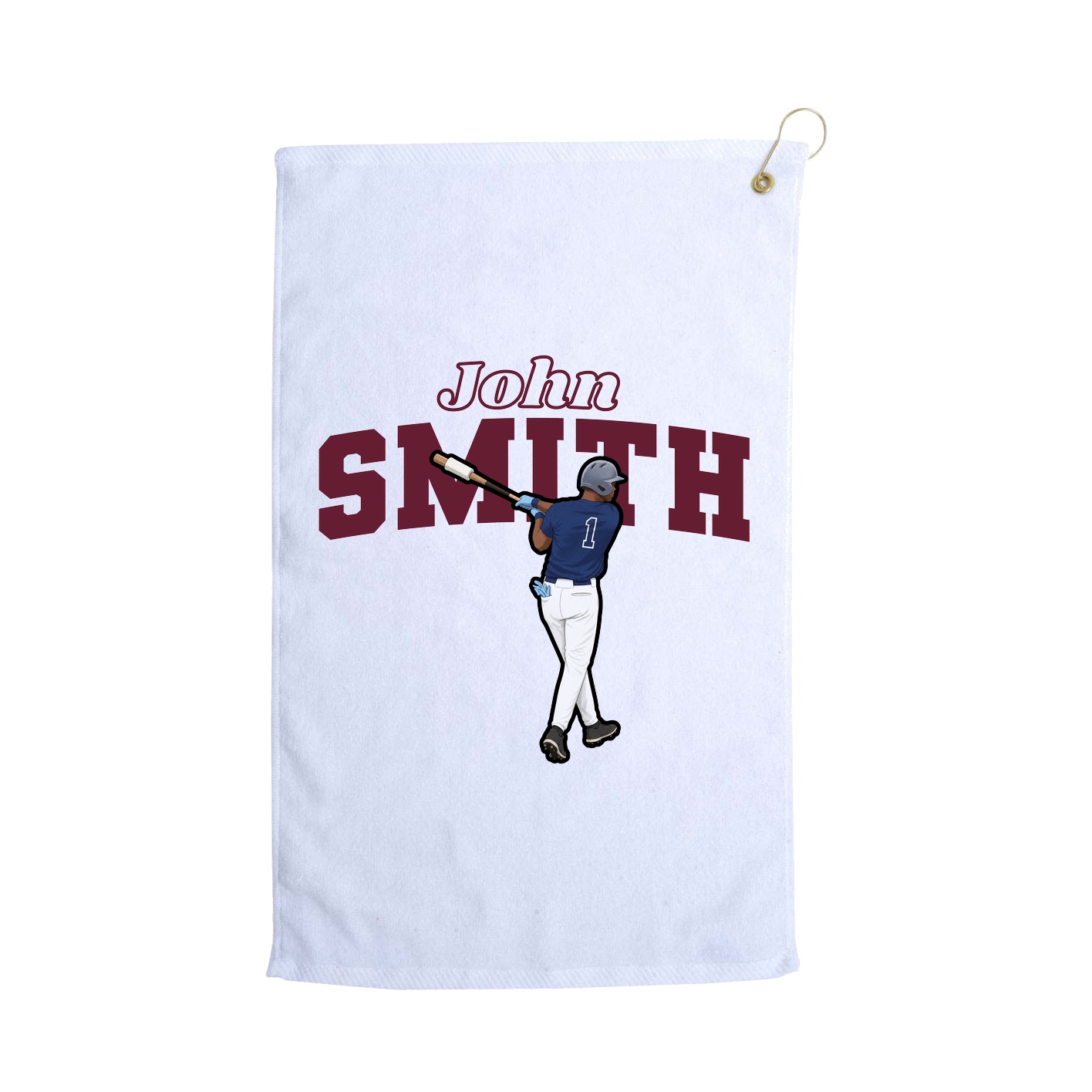 Golf Towel — Name Arch in White