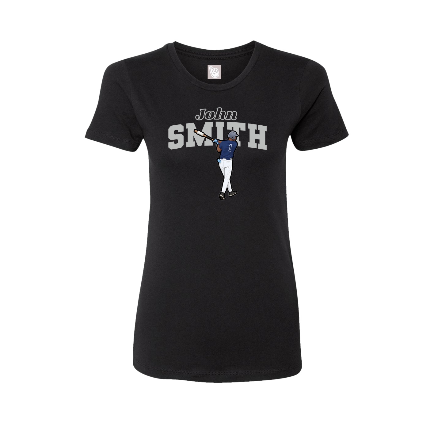 Fitted Women's Tee — Name Arch in Black