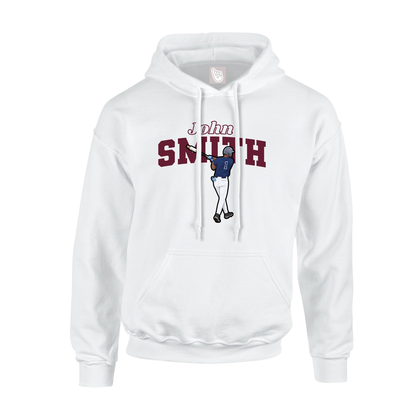 Hoodie — Name Arch in White