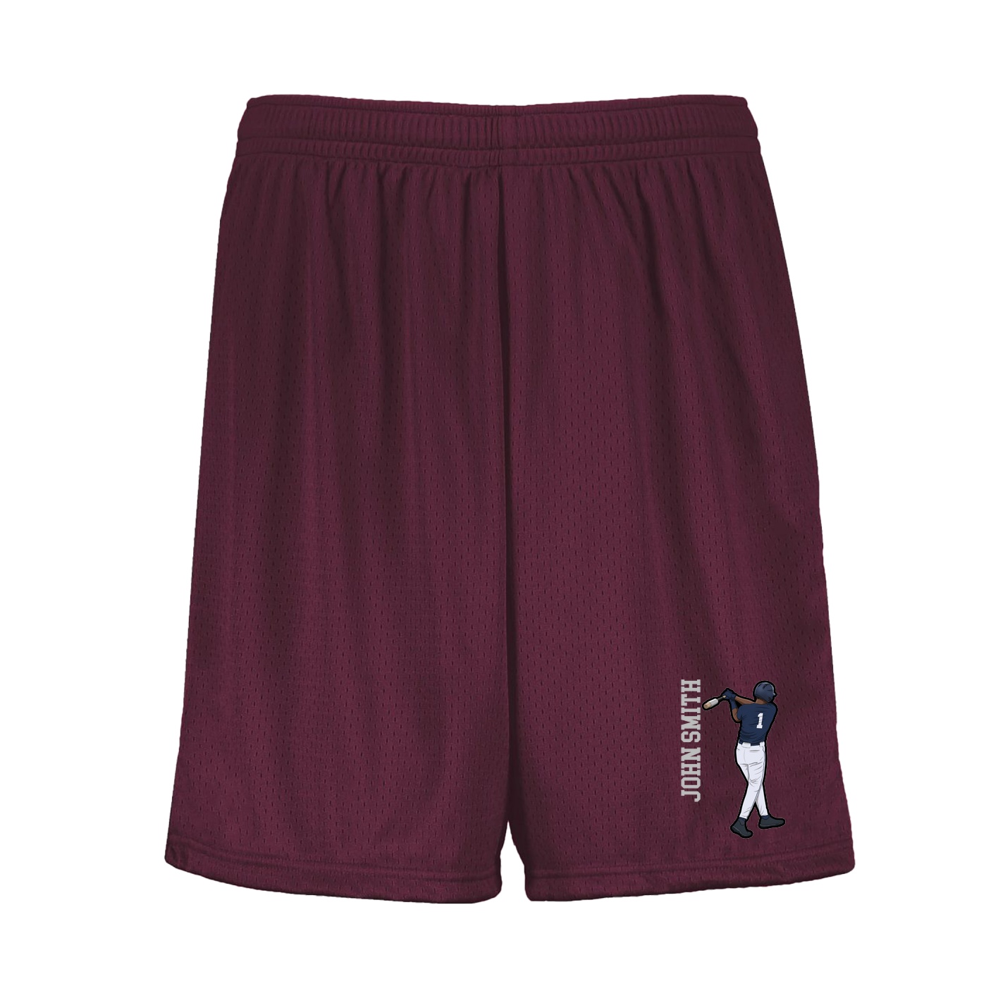 Shorts — Name Vertical in Maroon