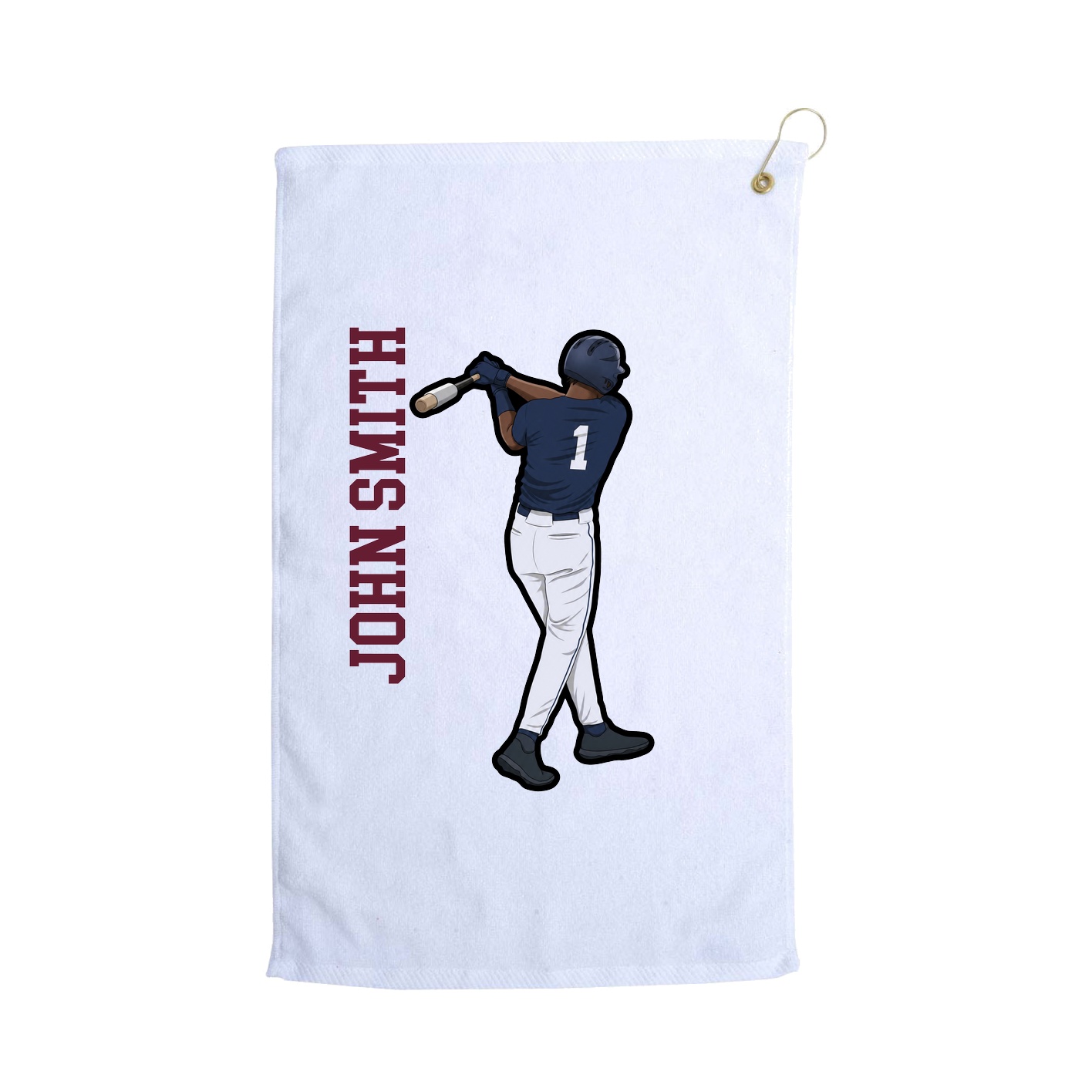 Golf Towel — Name Vertical in White