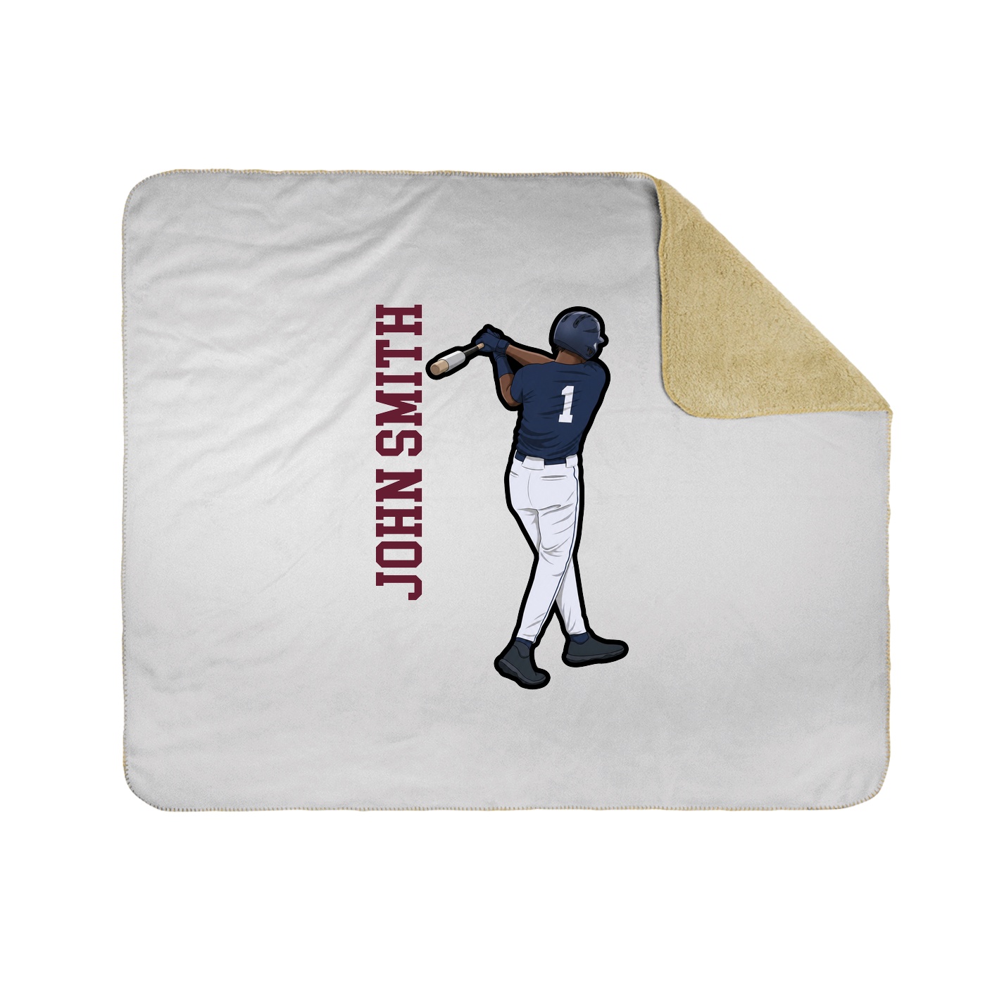 Throw Blanket — Name Vertical in White
