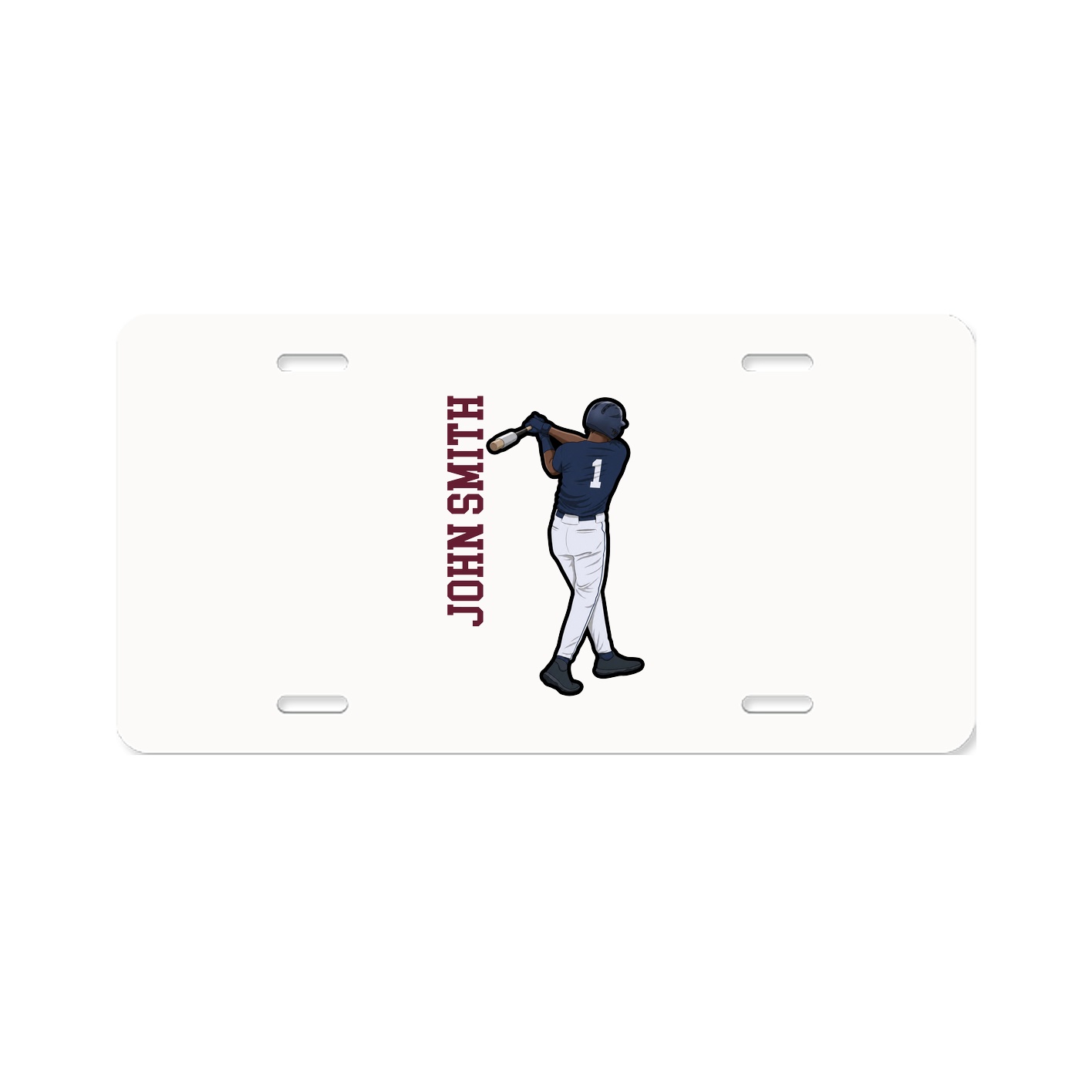 License Plate — Name Vertical in Classic