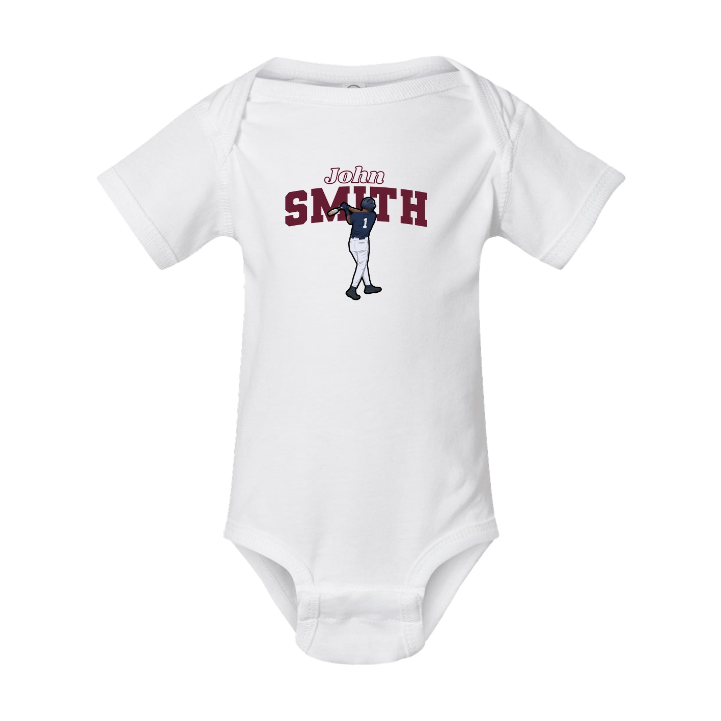 Baby Onesie — Name Arch in White