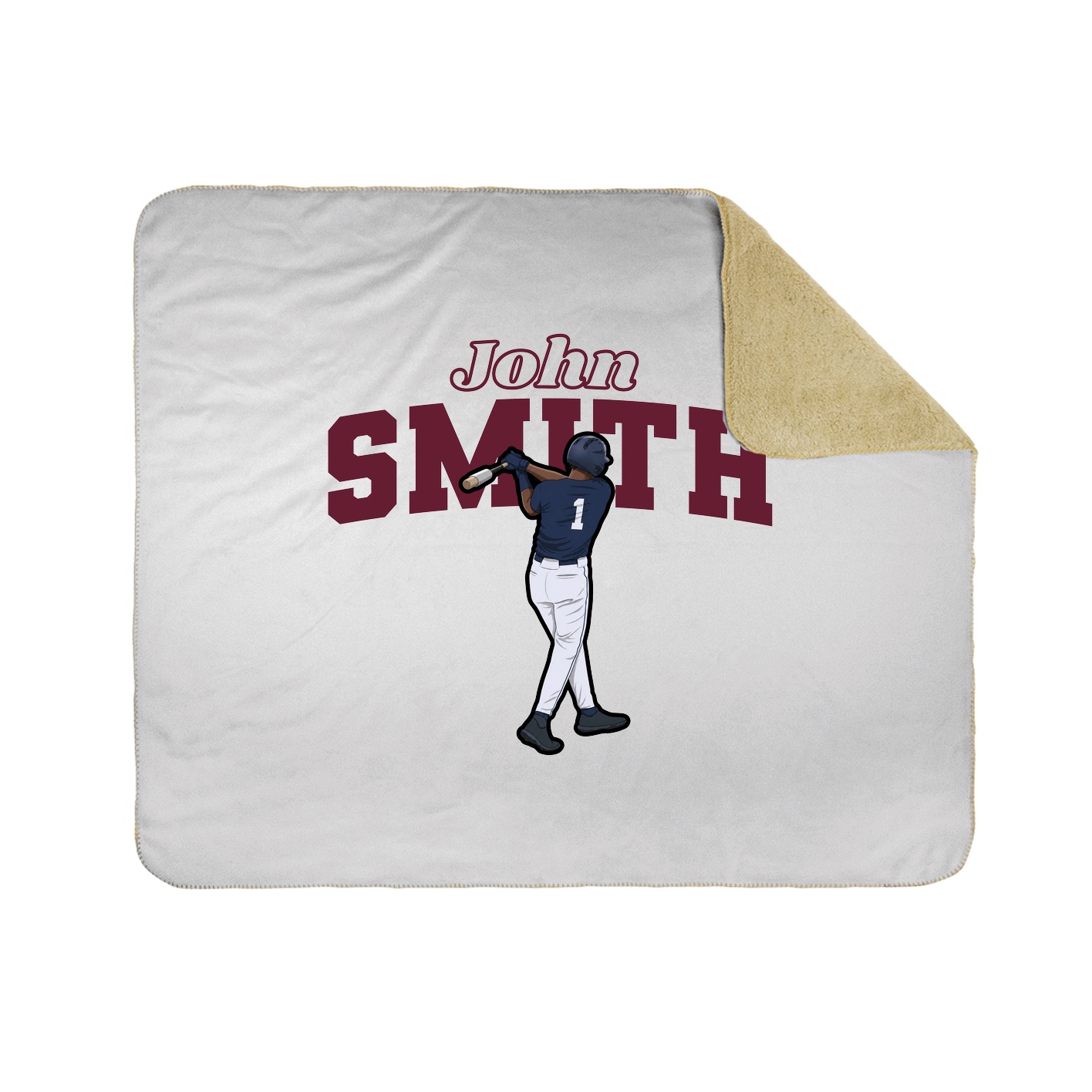 Throw Blanket — Name Arch in White