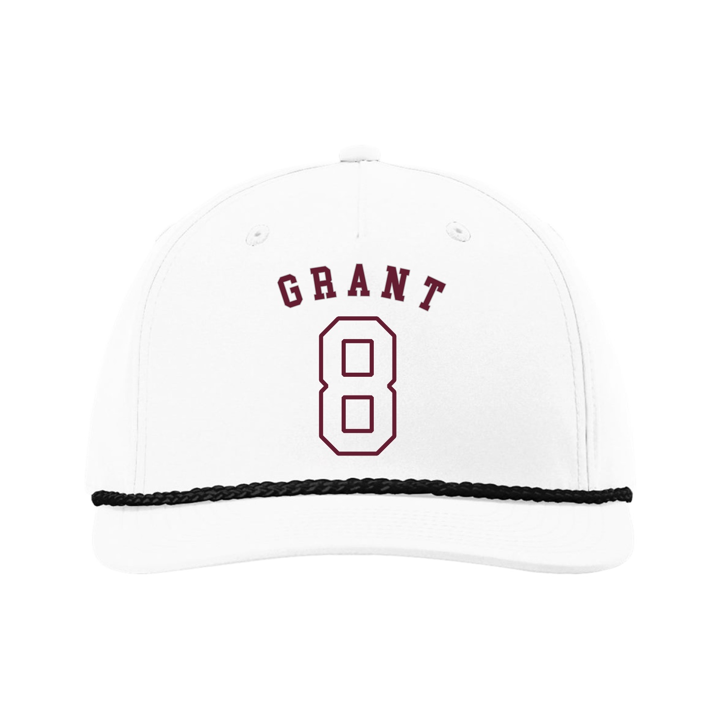 Five-Panel Classic Rope Cap — Shirsey Arch in White