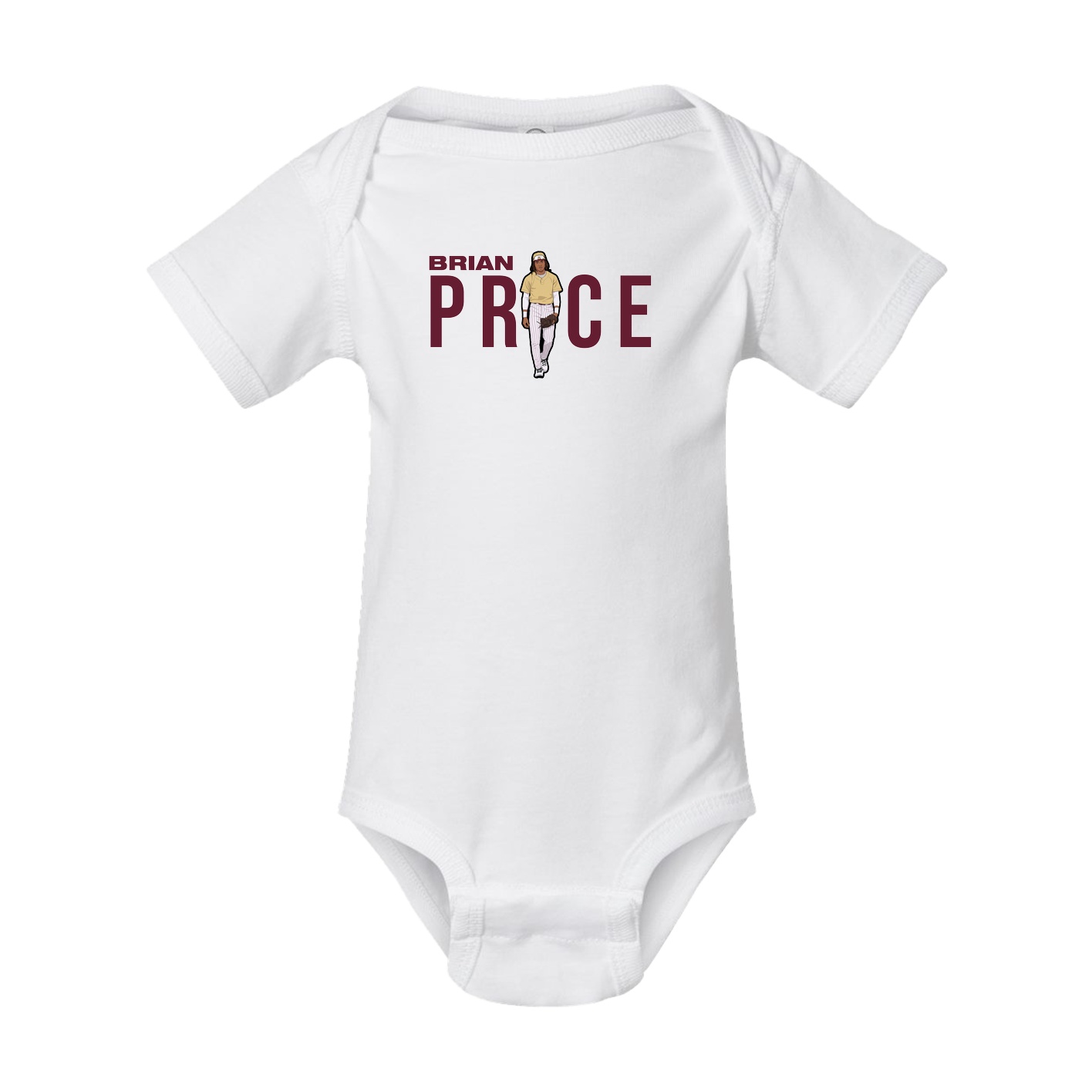 Baby Onesie — Player Name in White