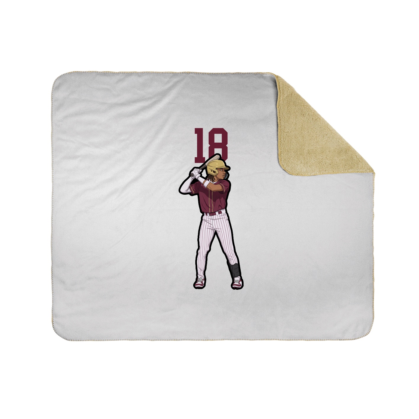 Throw Blanket — Number Top in White
