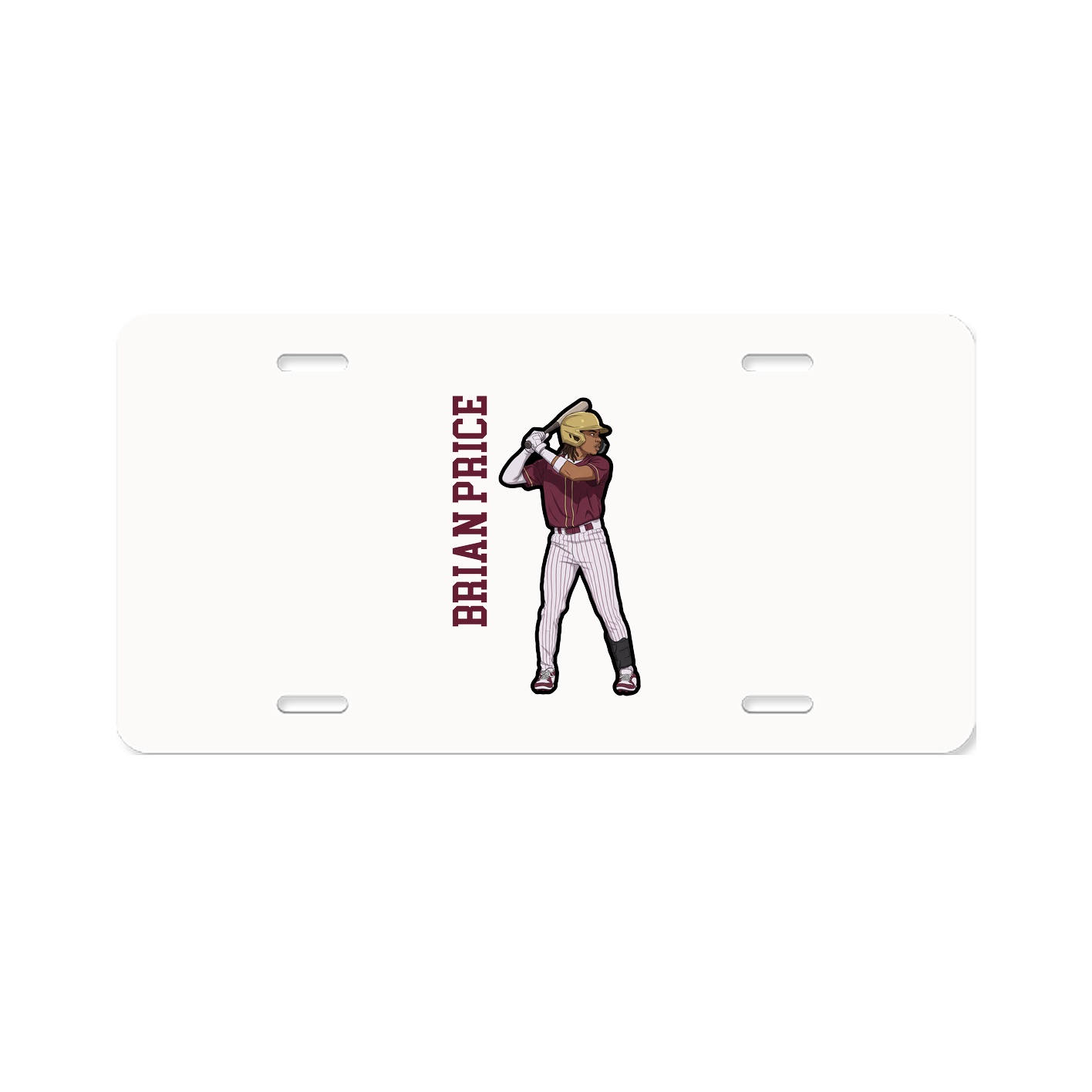 License Plate — Name Vertical in Classic