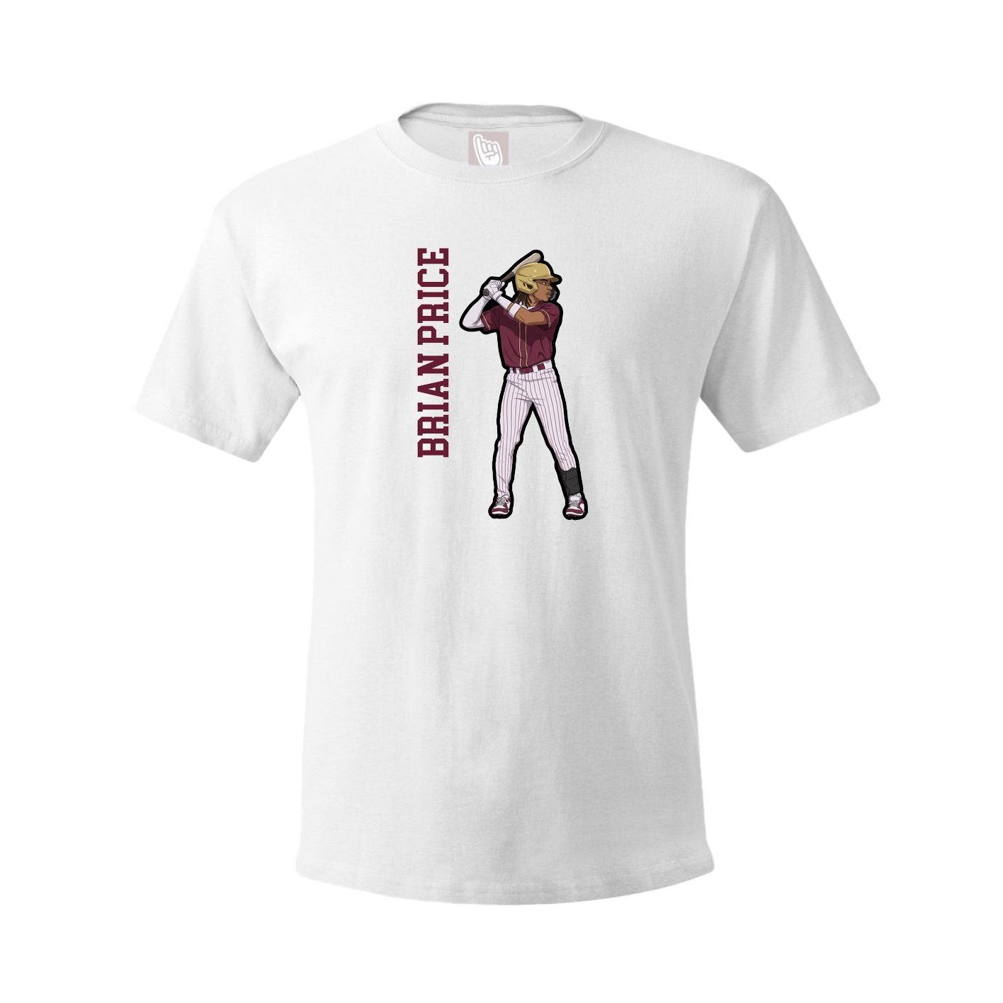 Youth Tee — Name Vertical in White
