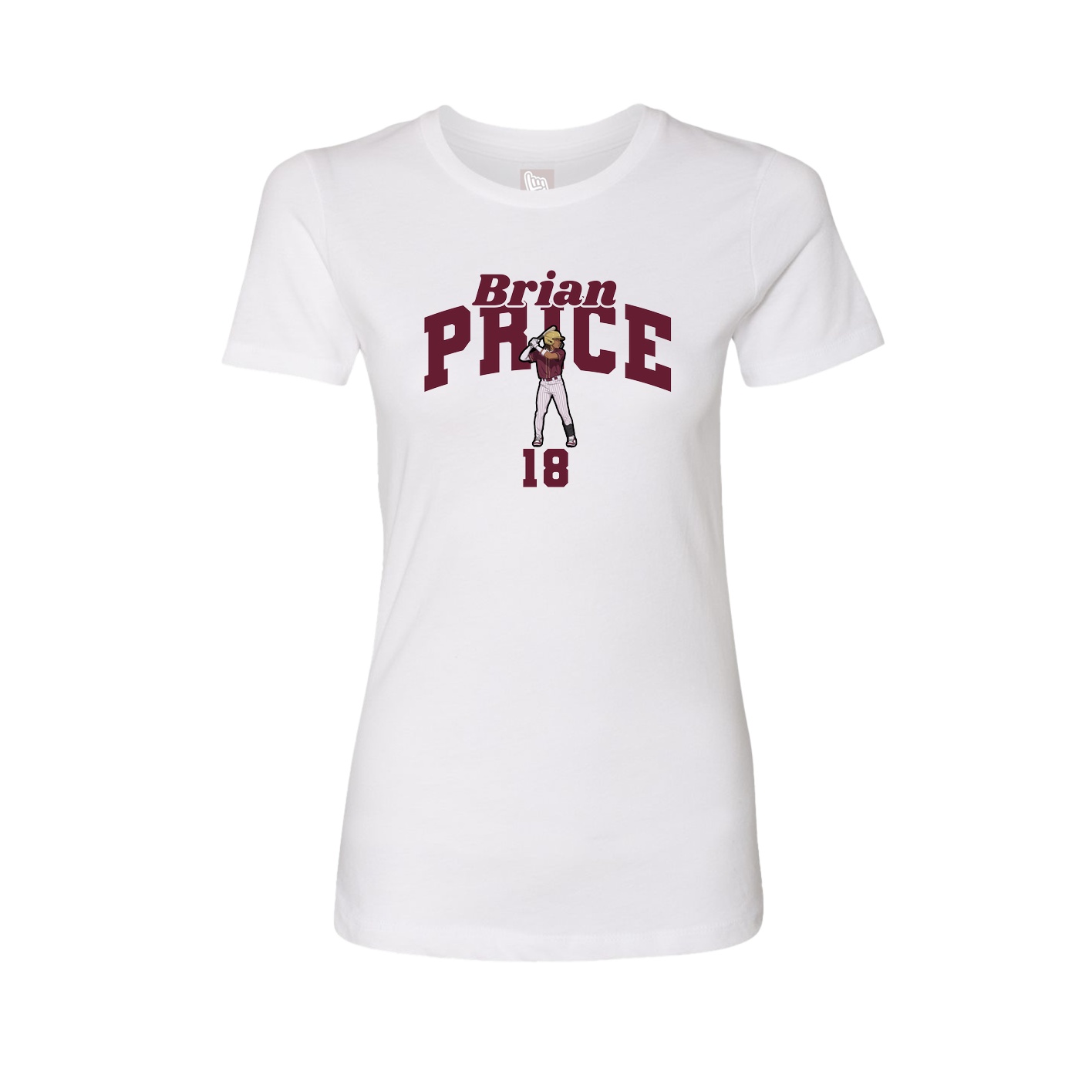 Fitted Women's Tee — Signature Arch in White
