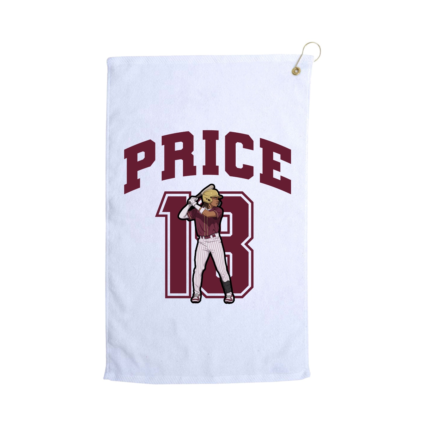 Golf Towel — Number in White