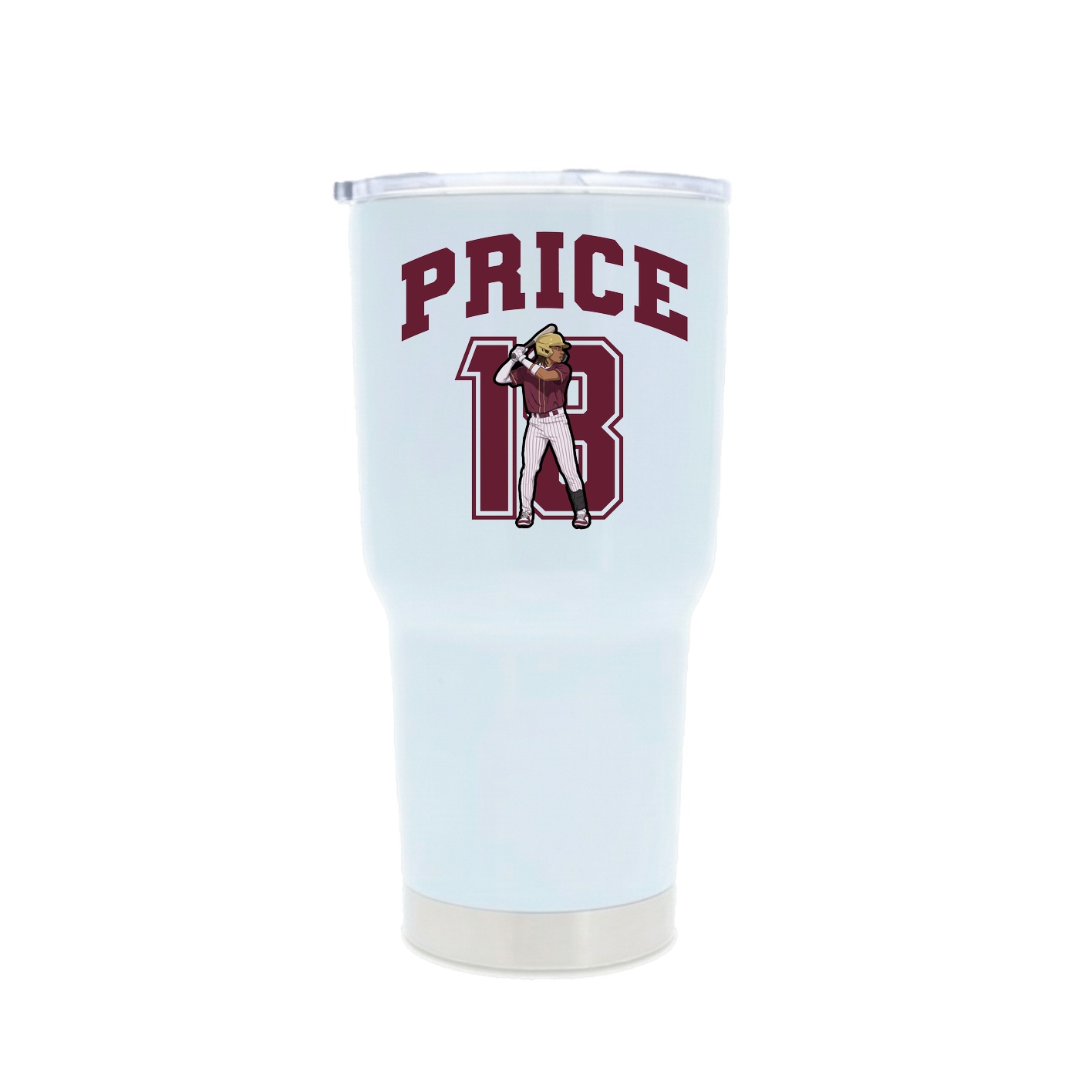 30oz Stainless Steel Tumbler — Number in White