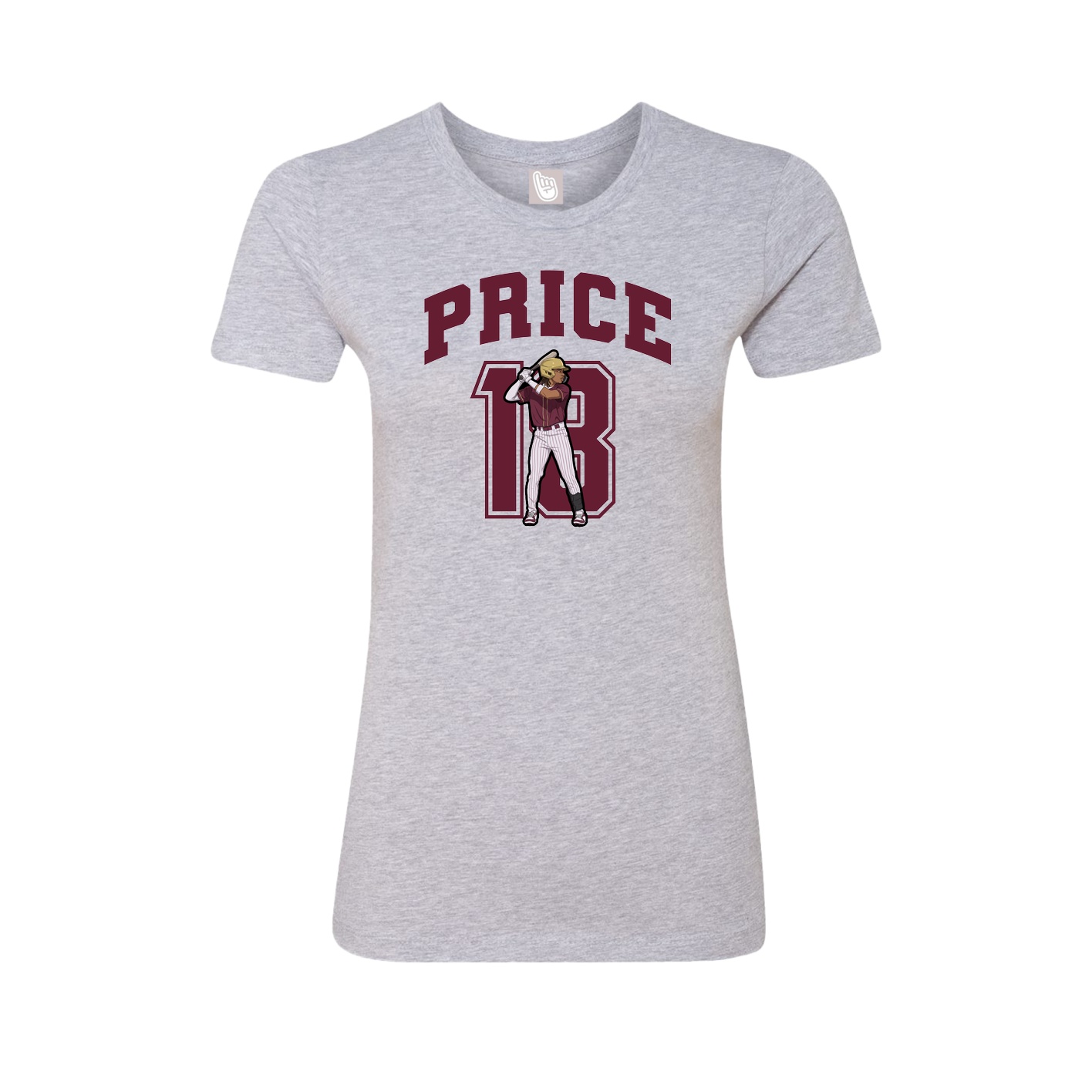 Fitted Women's Tee — Number in Grey