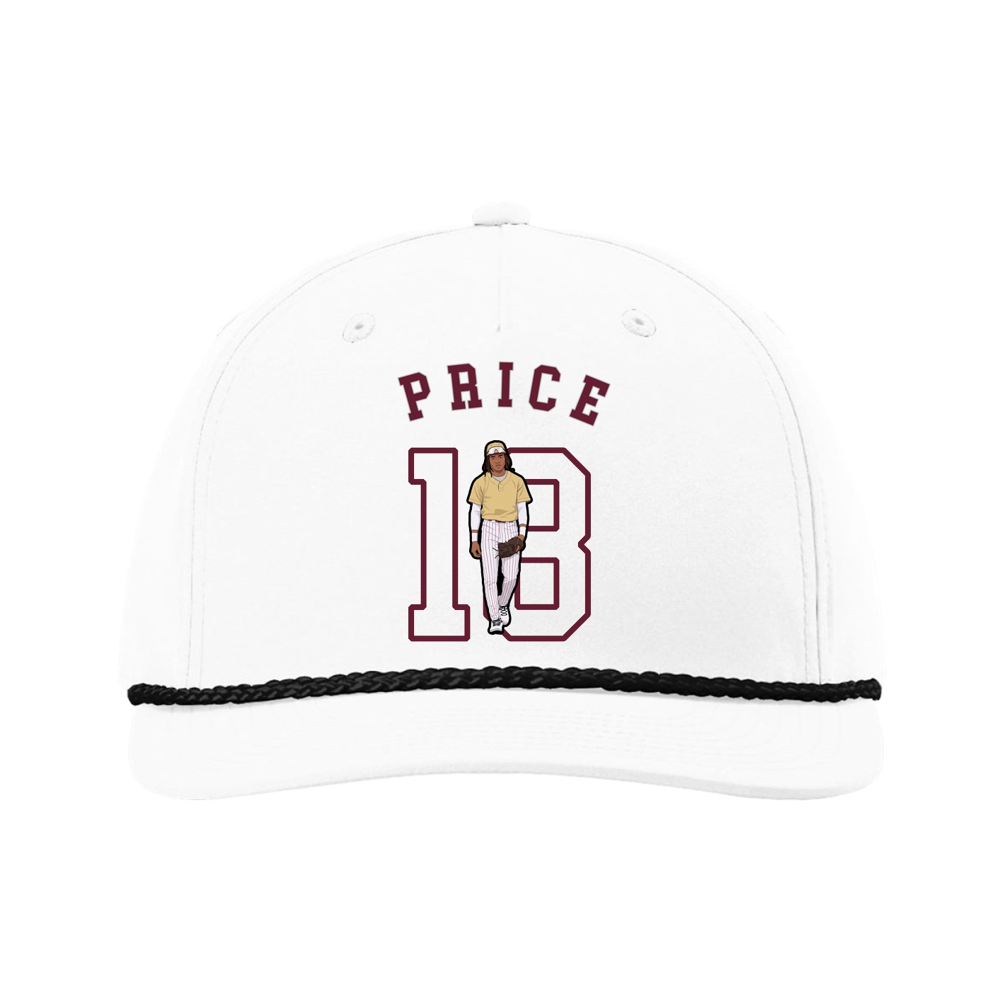 Five-Panel Classic Rope Cap — Shirsey Arch in White
