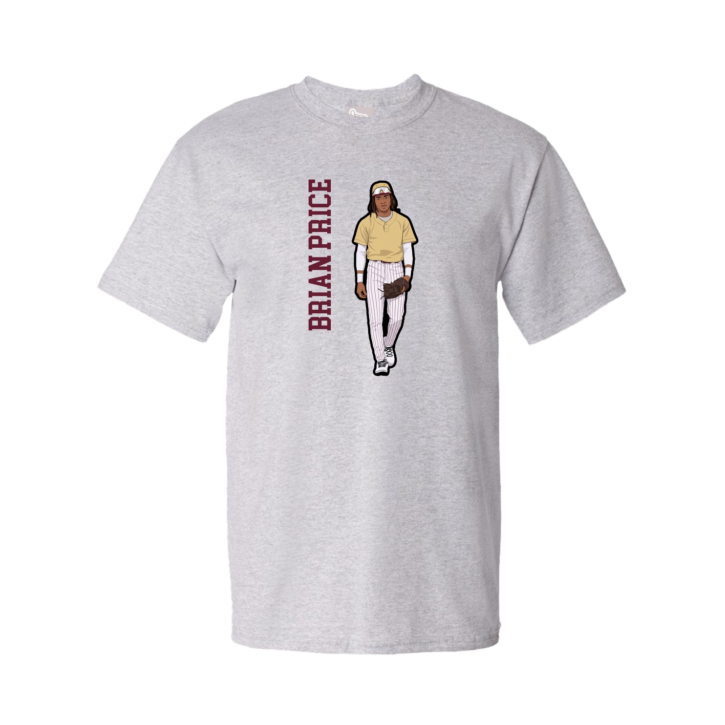 Youth Tee — Name Vertical in Grey
