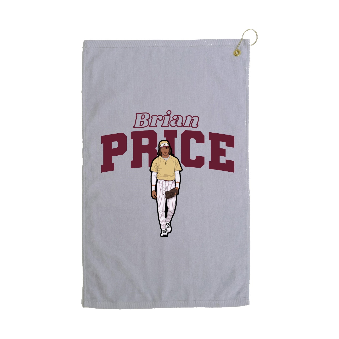 Golf Towel — Name Arch in Grey