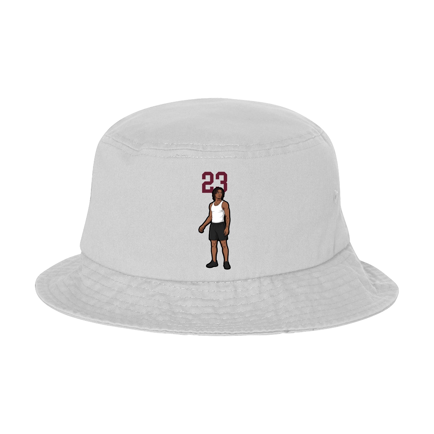 Bucket Cap — Number Top in White