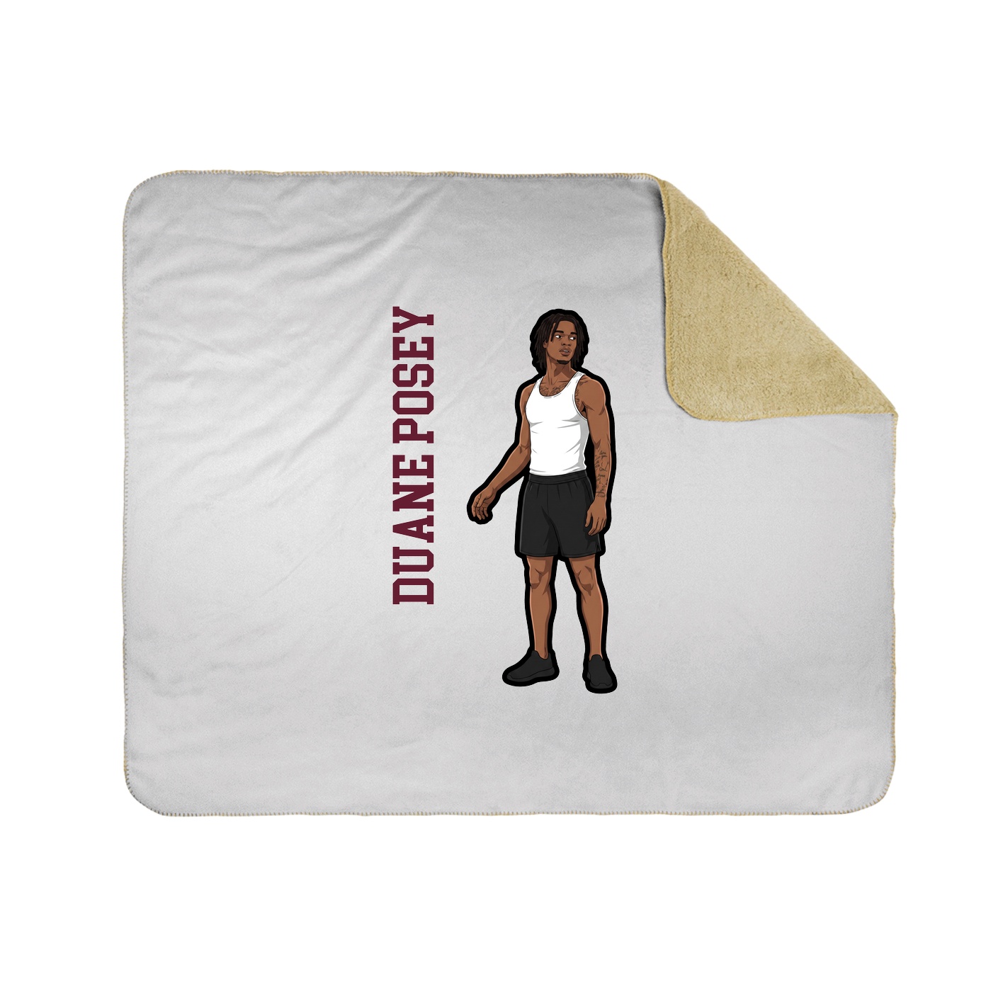 Throw Blanket — Name Vertical in White