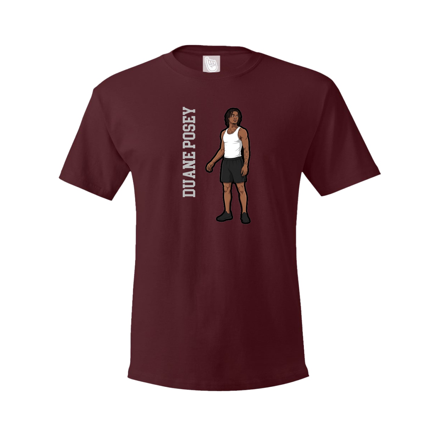Youth Tee — Name Vertical in Maroon