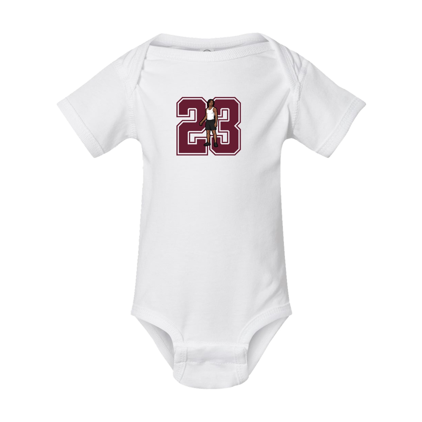 Baby Onesie — Number in White