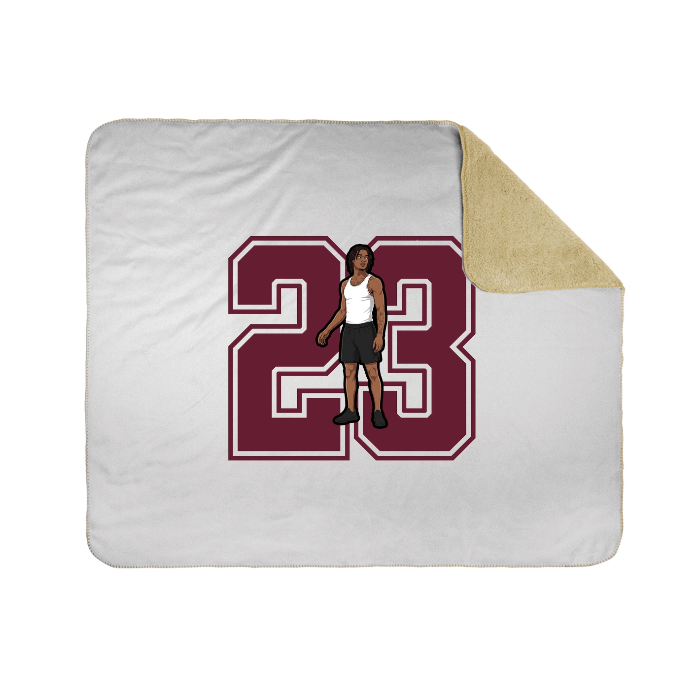 Throw Blanket — Number in White