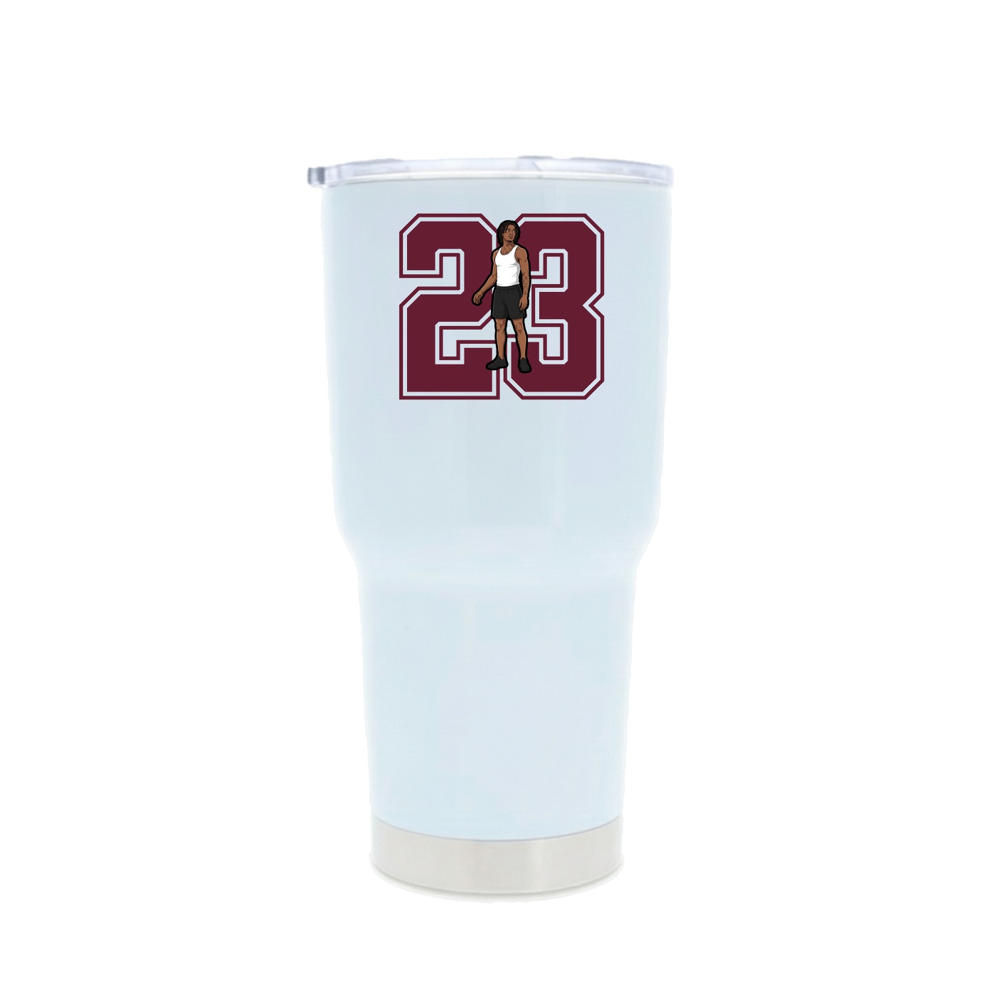 30oz Stainless Steel Tumbler — Number in White
