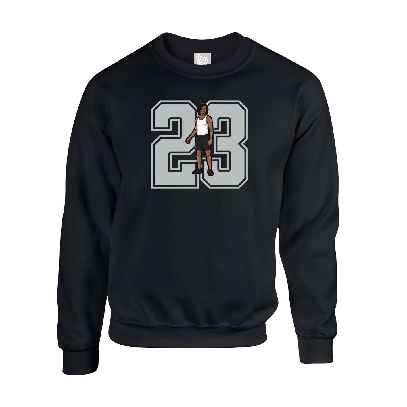 Fleece Crew — Number in Black