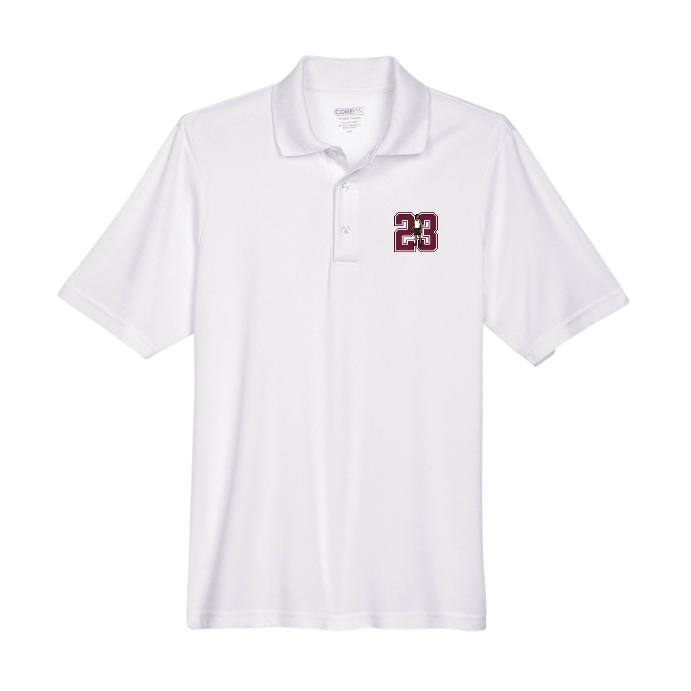 Performance Polo — Number in White