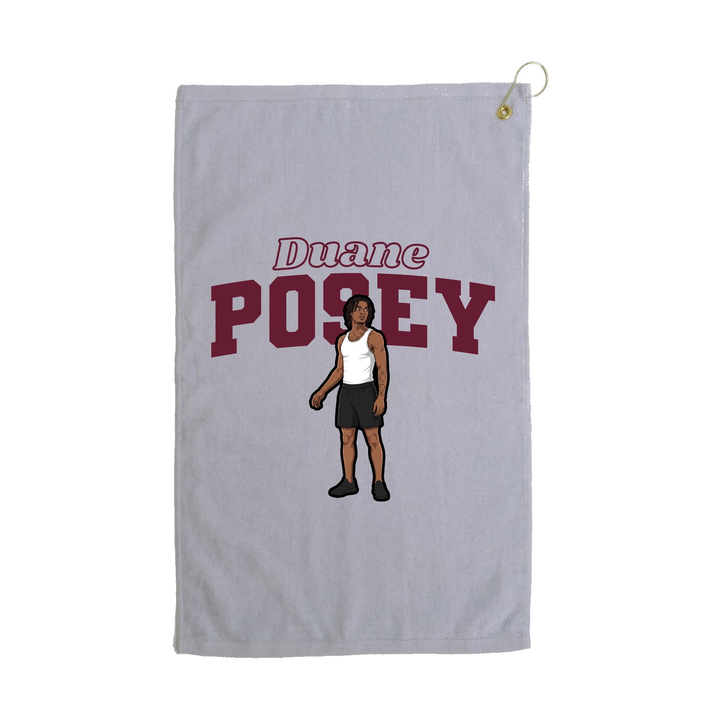 Golf Towel — Name Arch in Grey