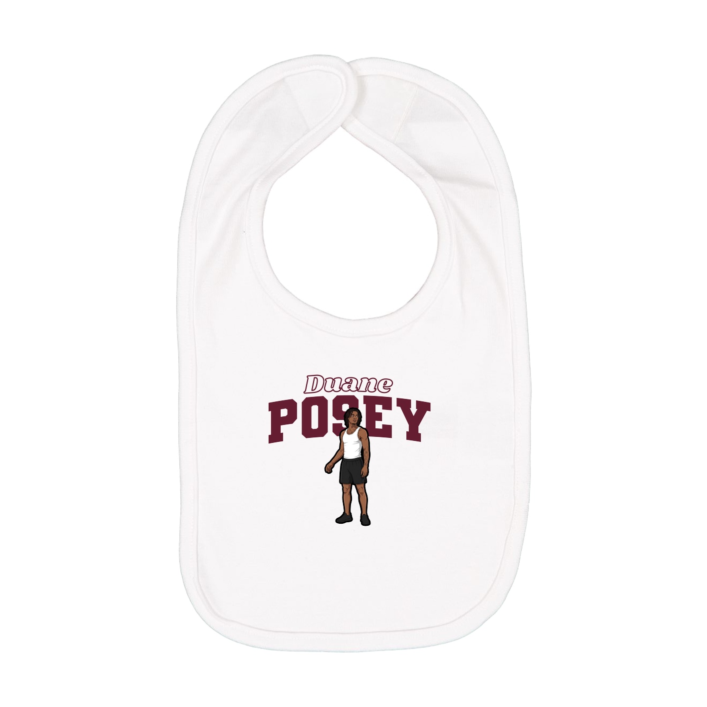 Infant Bib — Name Arch in White