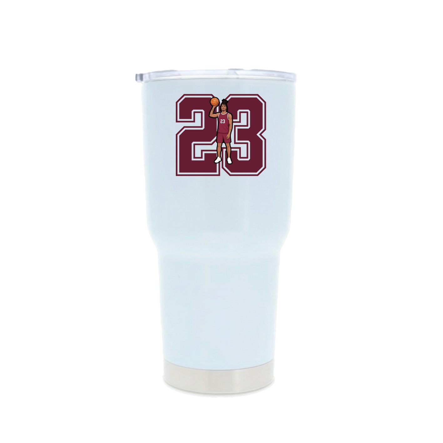 30oz Stainless Steel Tumbler — Number in White