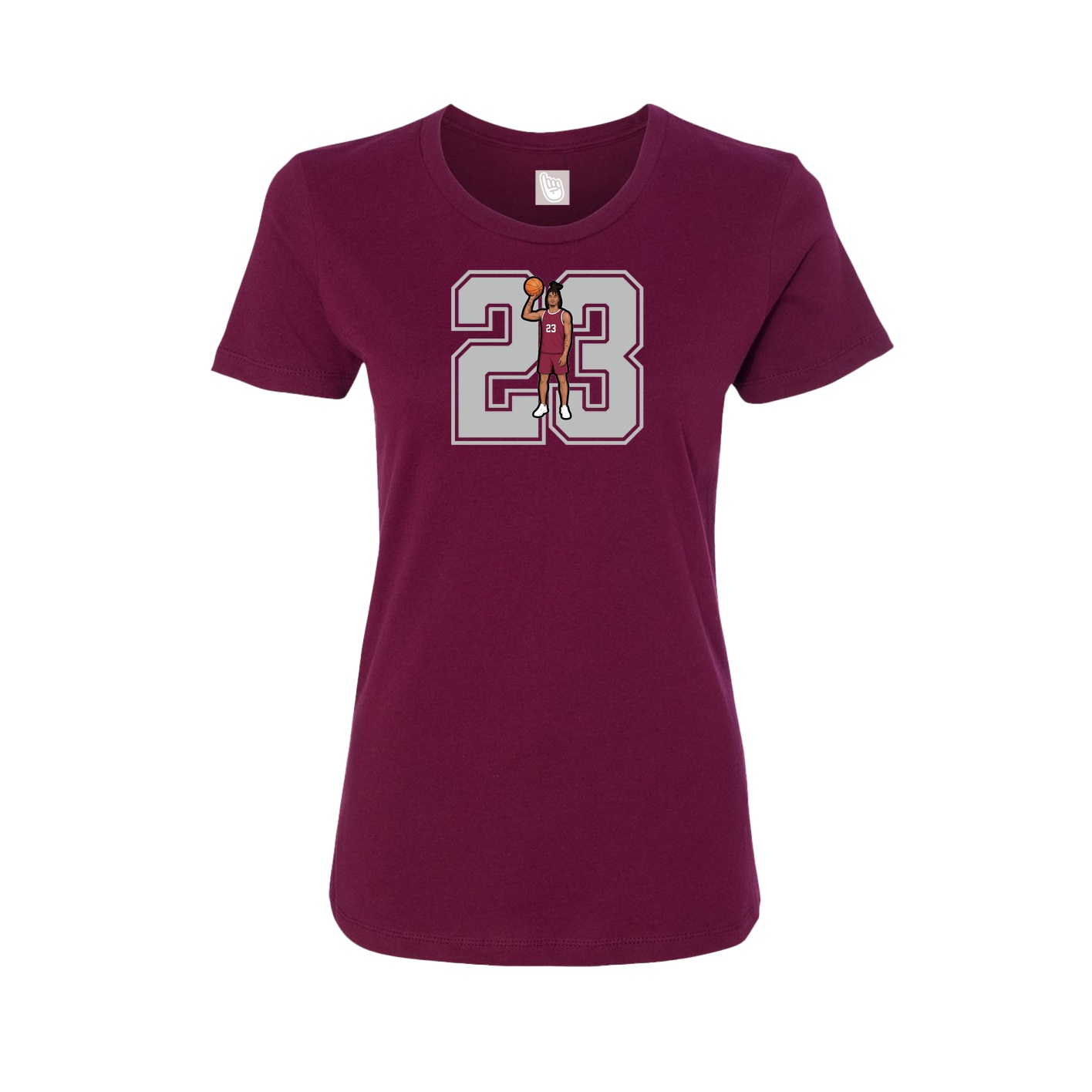 Womens Tee — Number in Maroon