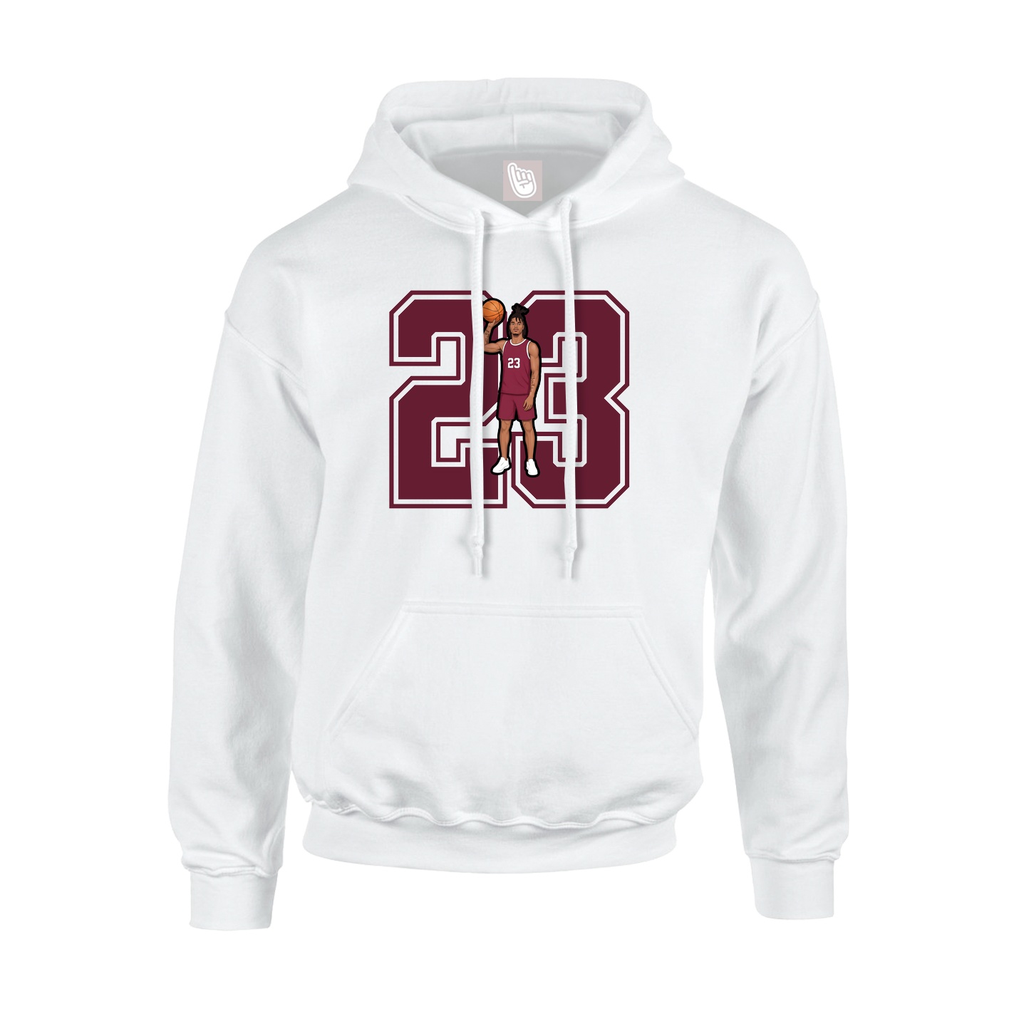 Hoodie — Number in White