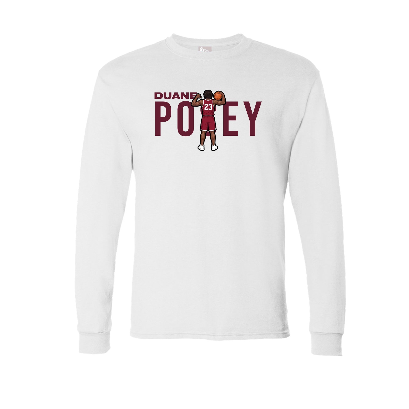 Long Sleeve Tee — Player Name in White