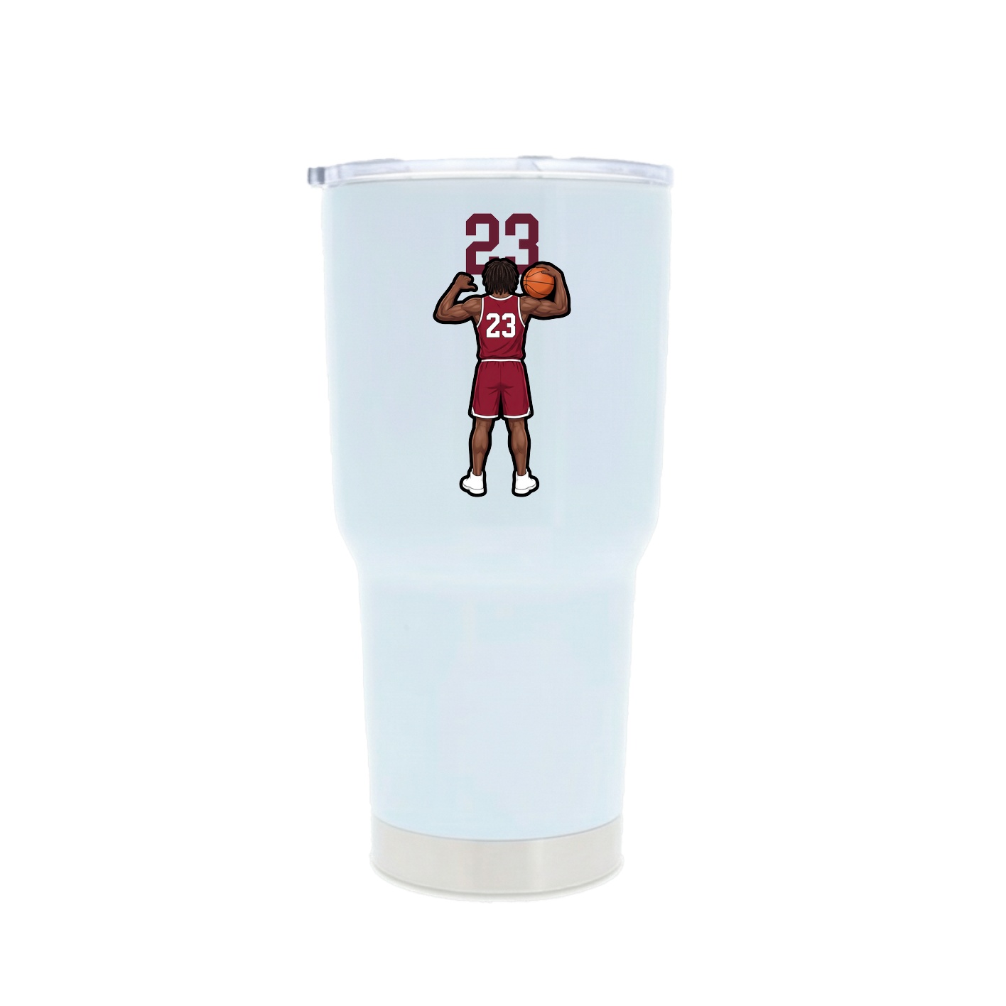 30oz Stainless Steel Tumbler — Number Top in White
