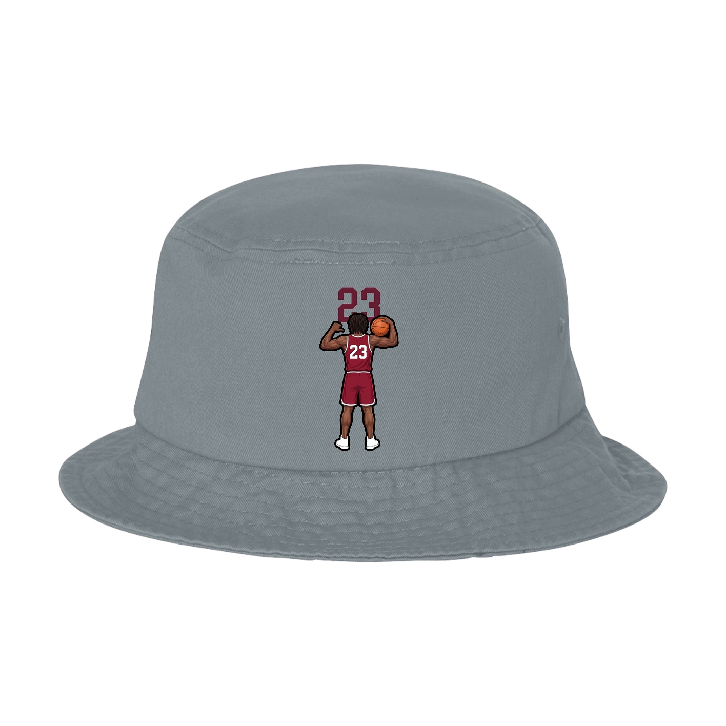 Bucket Cap — Number Top in Grey