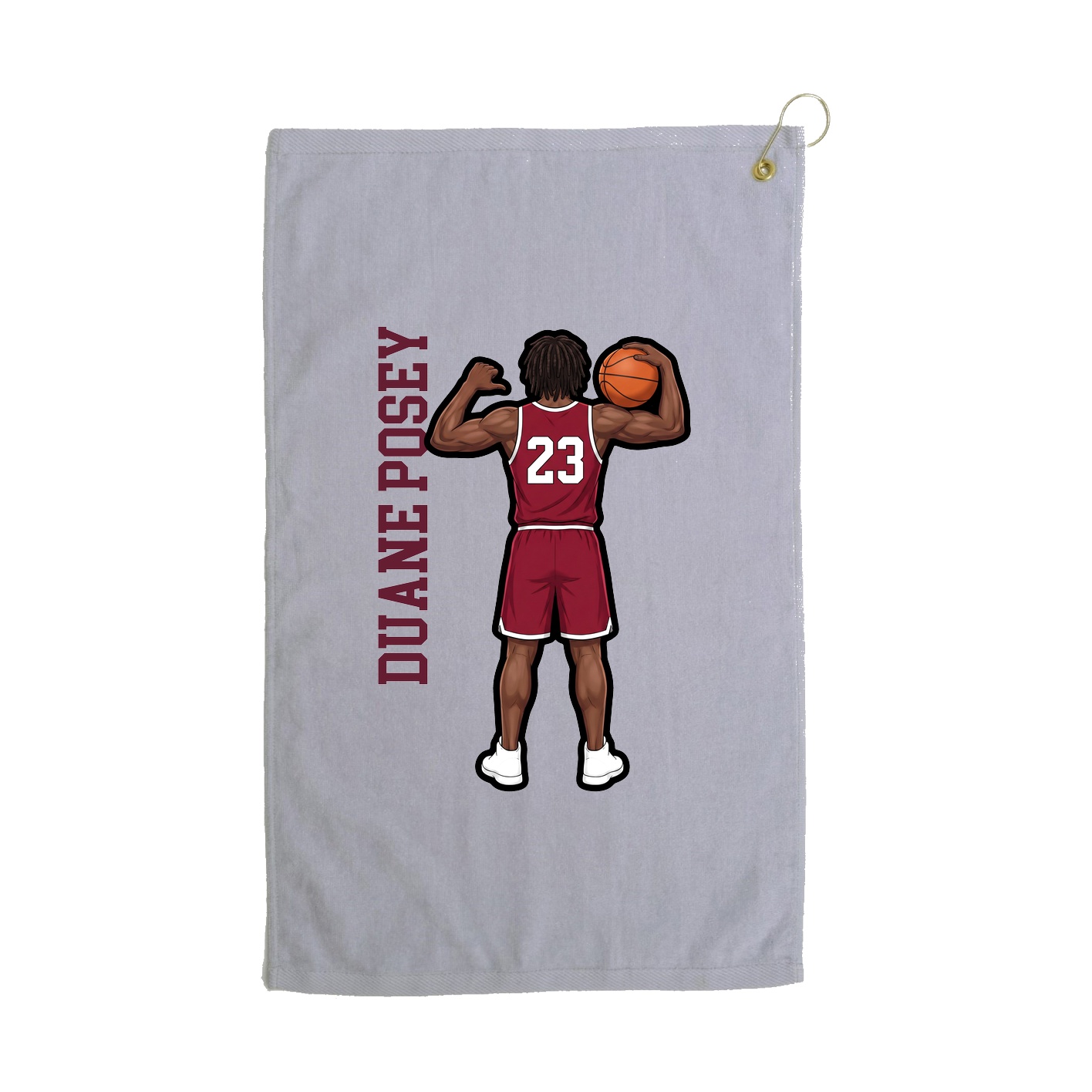 Golf Towel — Name Vertical in Grey