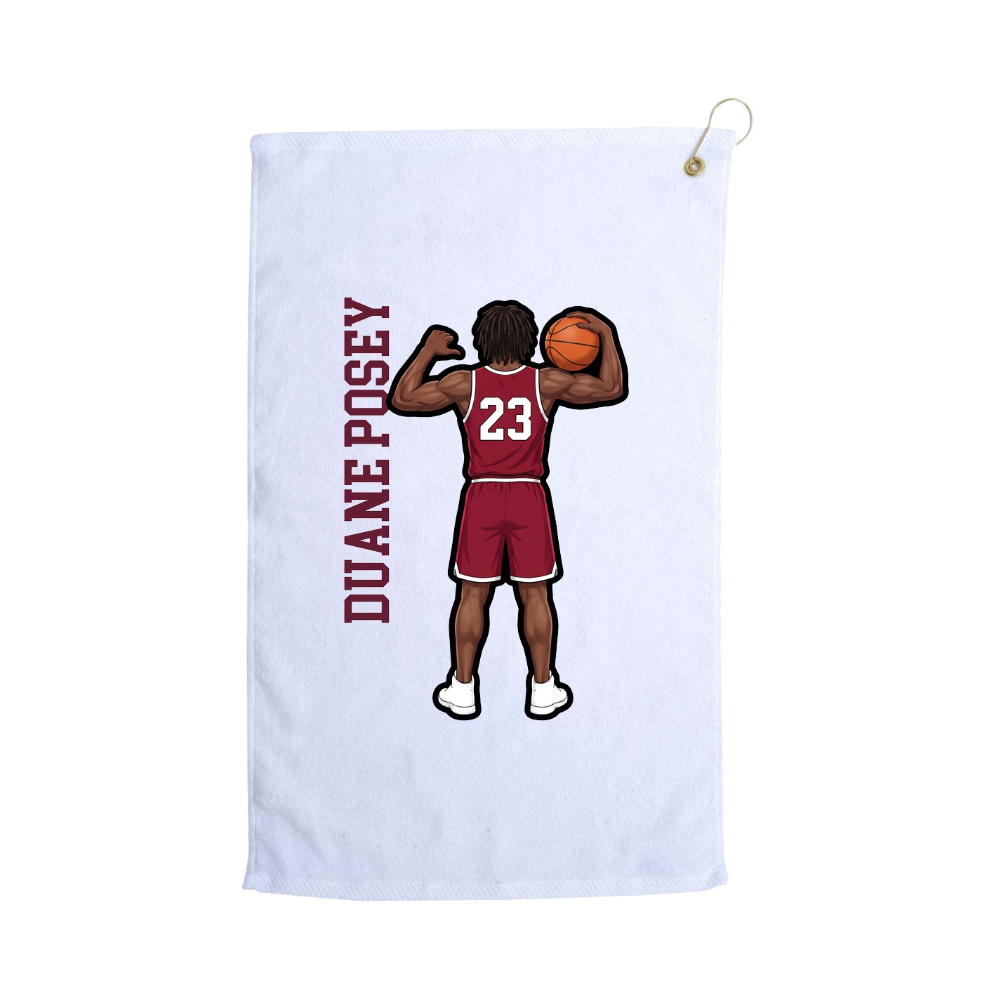 Golf Towel — Name Vertical in White