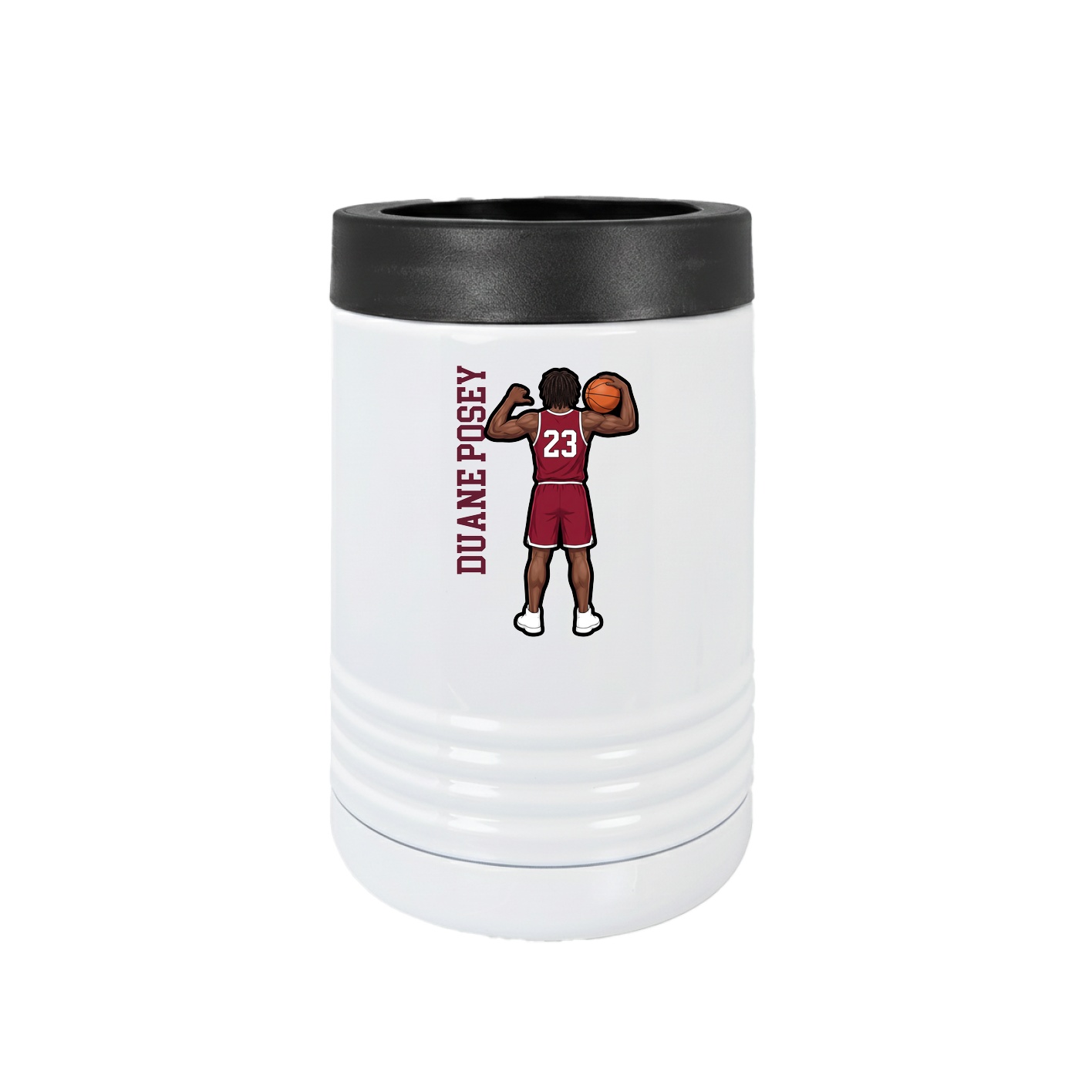 Beverage Holder — Name Vertical in White
