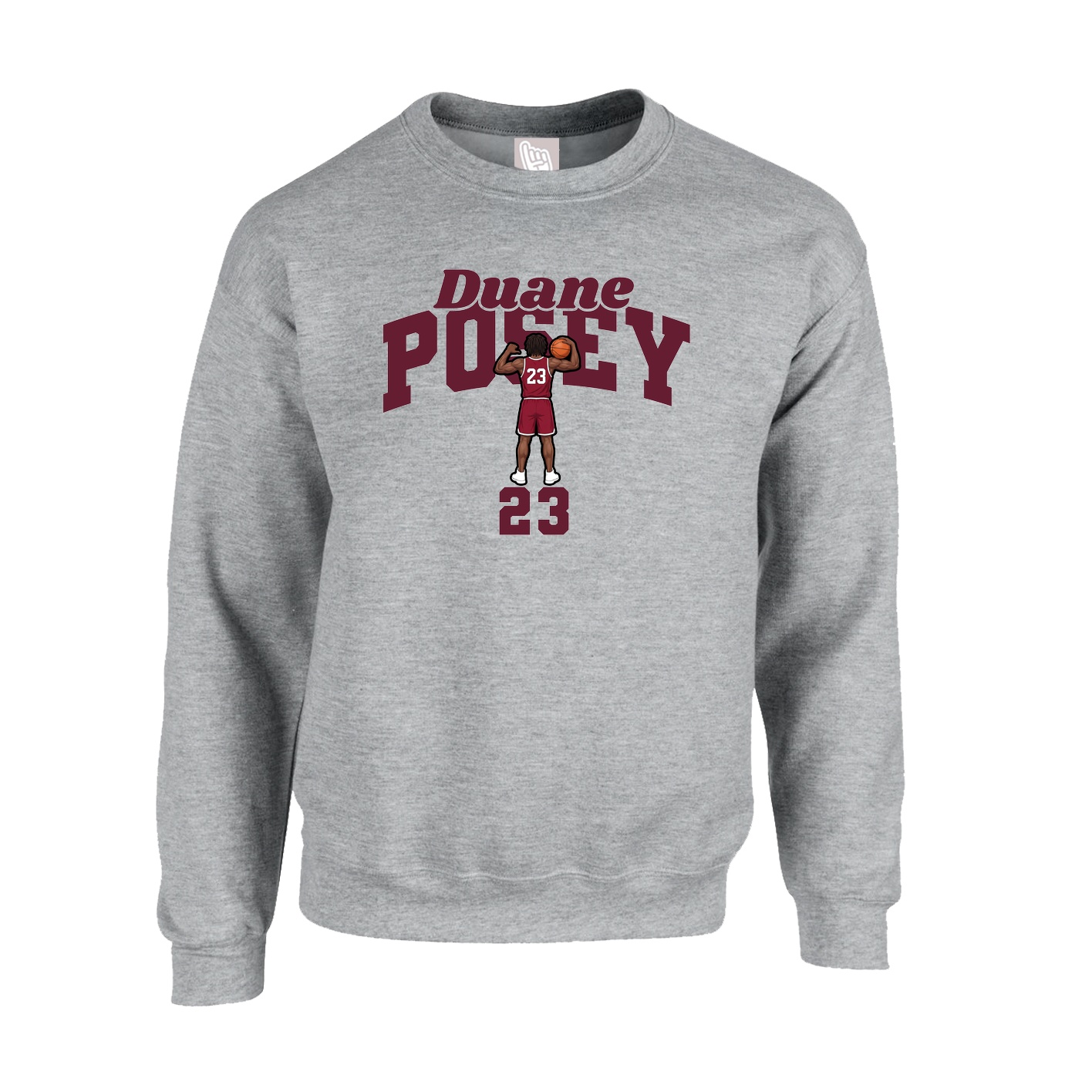 Fleece Crew — Signature Arch in Grey