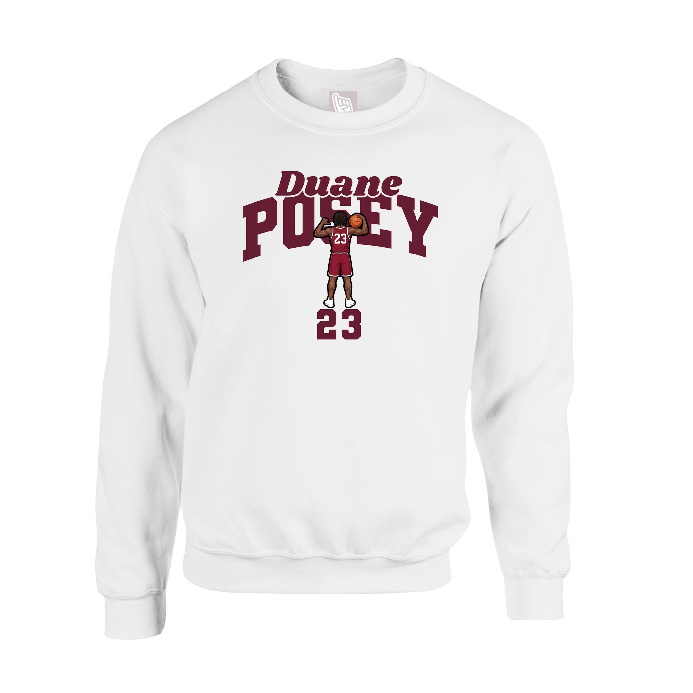 Fleece Crew — Signature Arch in White