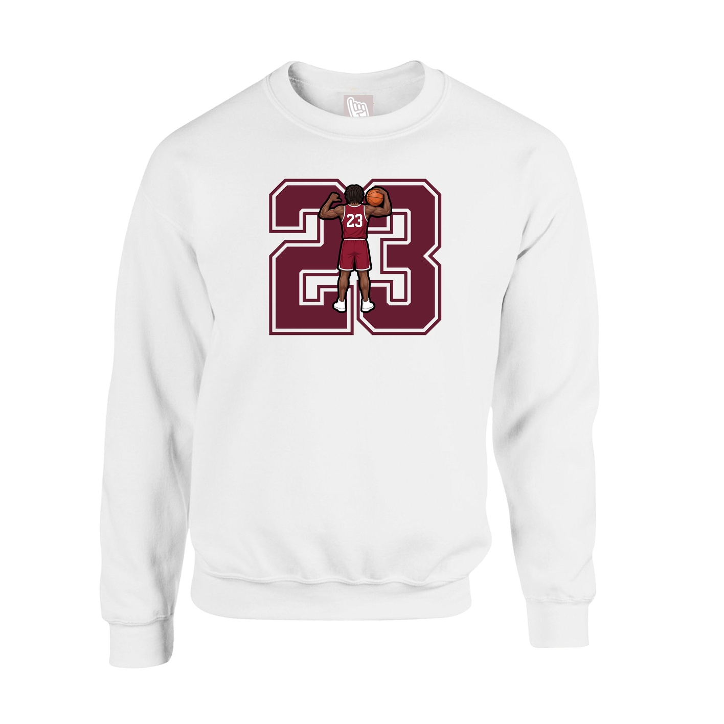 Fleece Crew — Number in White