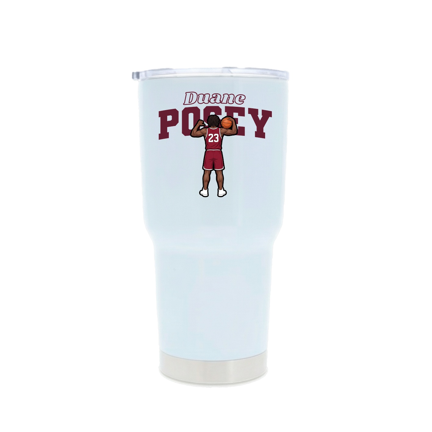 30oz Stainless Steel Tumbler — Name Arch in White