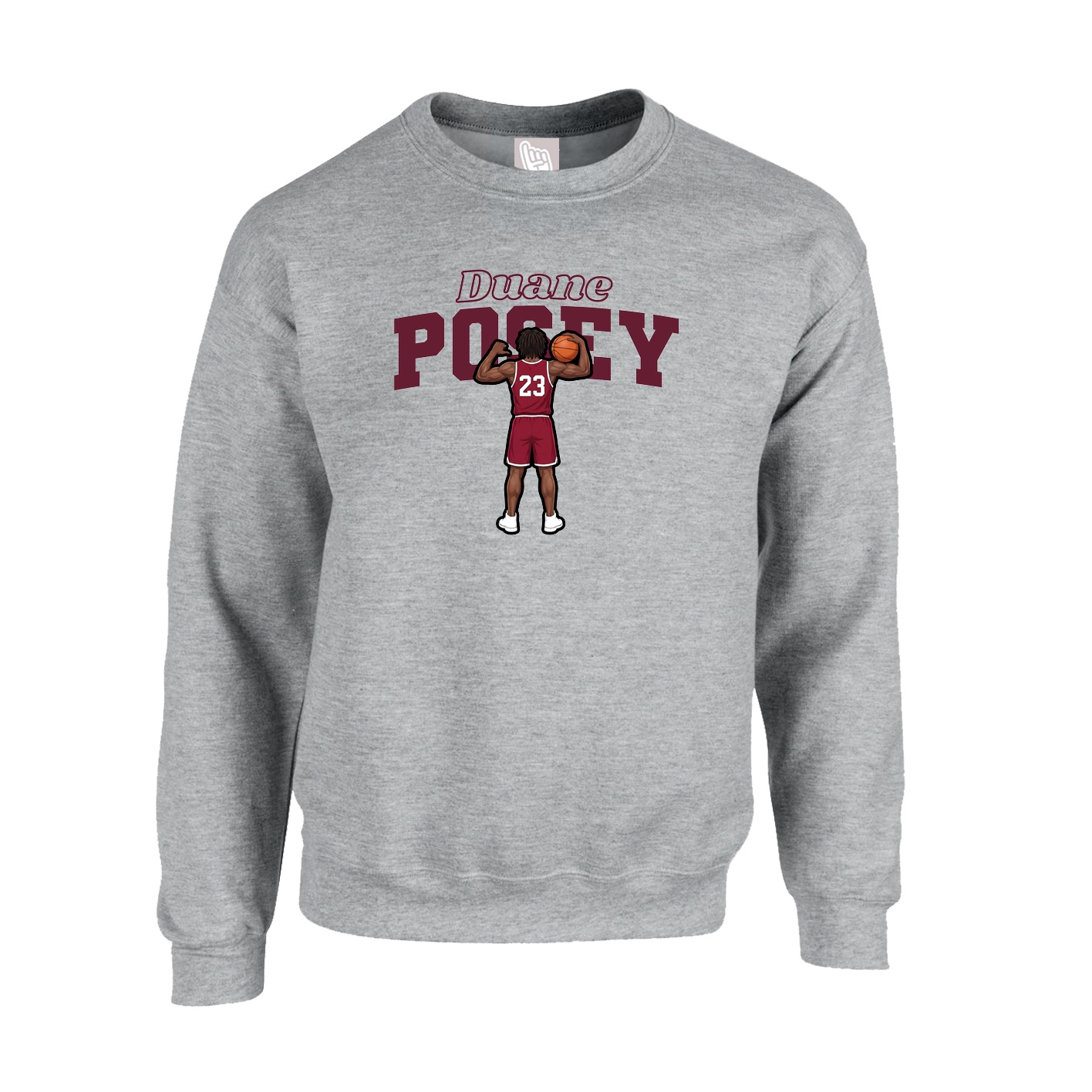 Fleece Crew — Name Arch in Grey